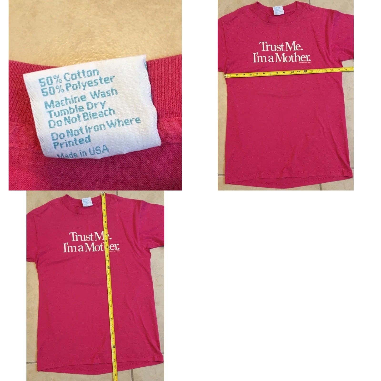 MOTHER Vtg 90s Trust Me Im A Mother Faded Shirt S USA Pink Funny Saying Joke Grunge Mom 80s T-Shirt Women? (Wait) Size US S / EU 44-46 / 1 - 9 Thumbnail