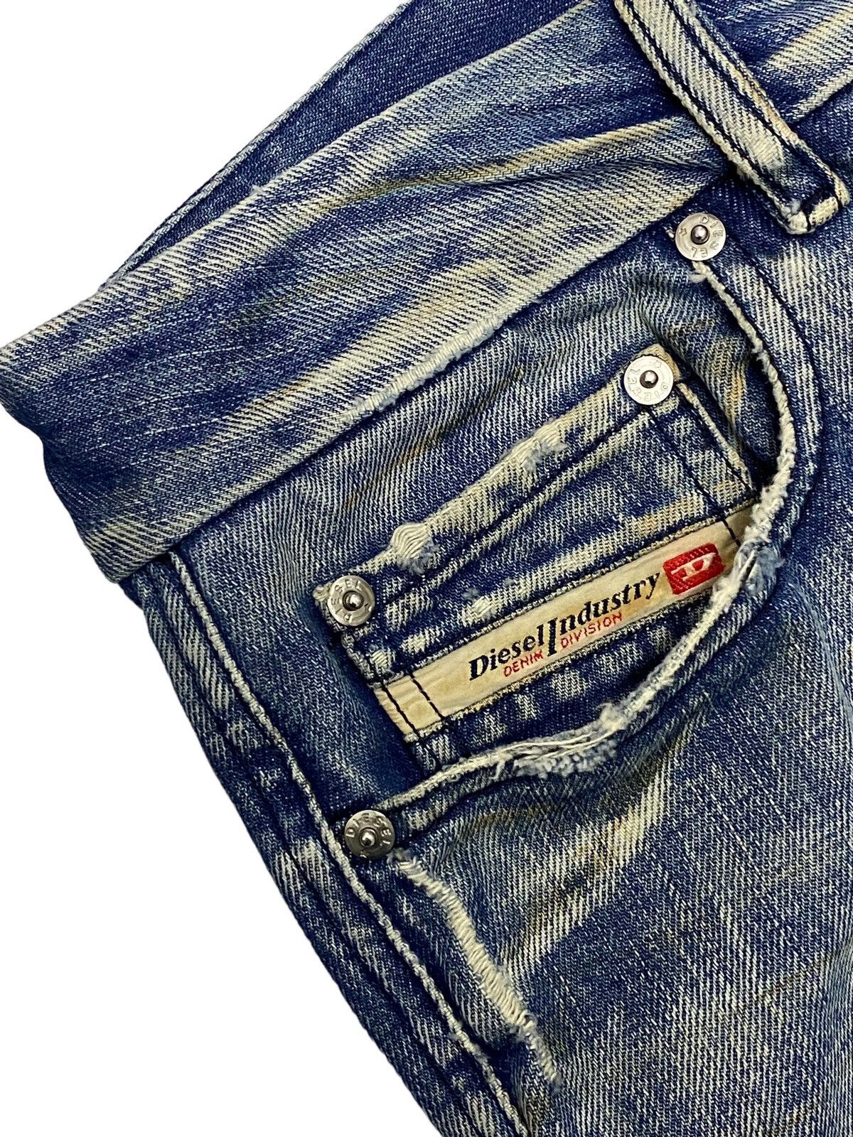 14th Addiction × If Six Was Nine × Le Grande Bleu (L.G.B.) Flare Diesel Low Rise Mud Washed Light Whisker Distressed Size US 30 / EU 46 - 8 Thumbnail