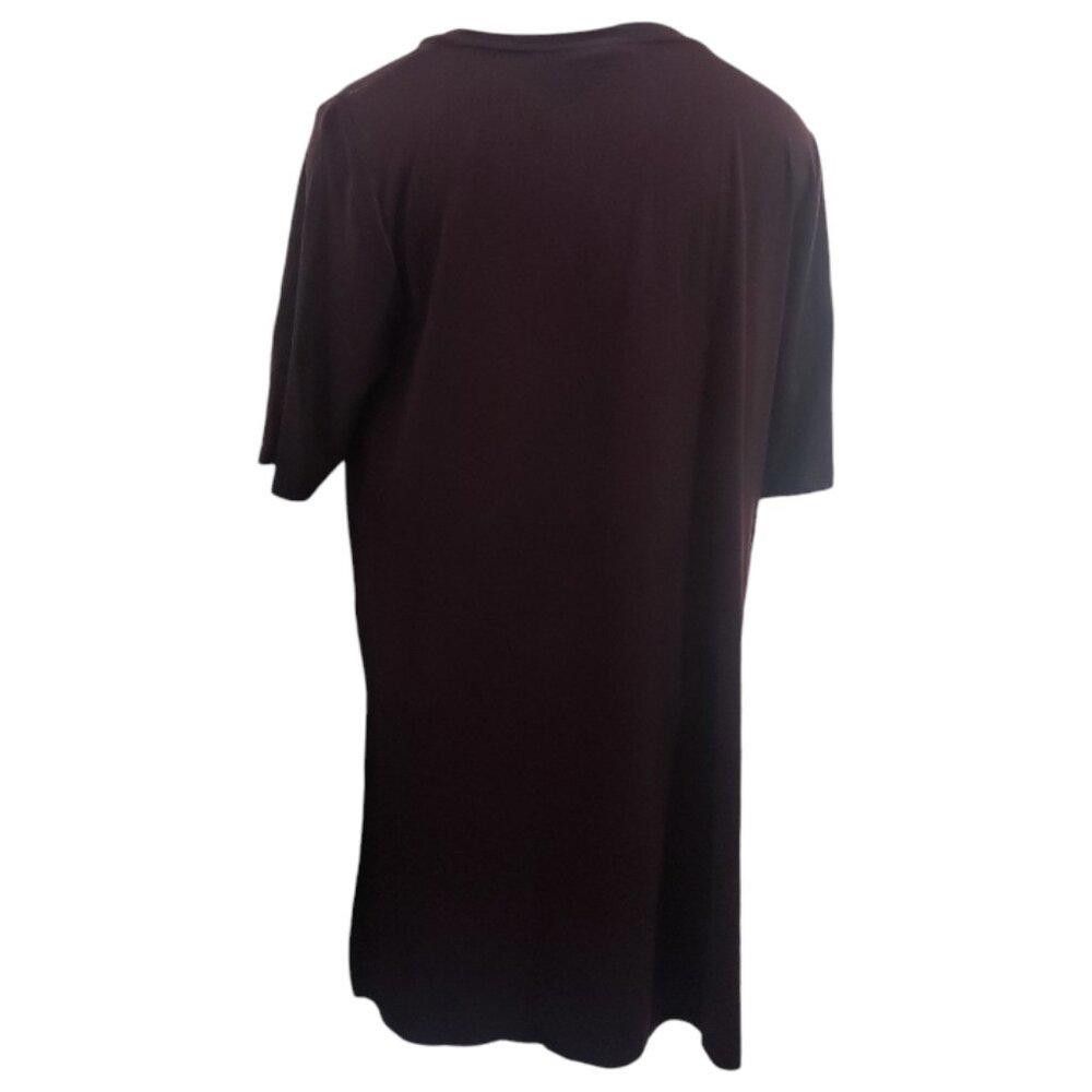 Eileen Fisher CT1832 Eileen Fisher Short Sleeve Brown Tunic with Side Slit Size S / US 4 / IT 40 - 3 Thumbnail