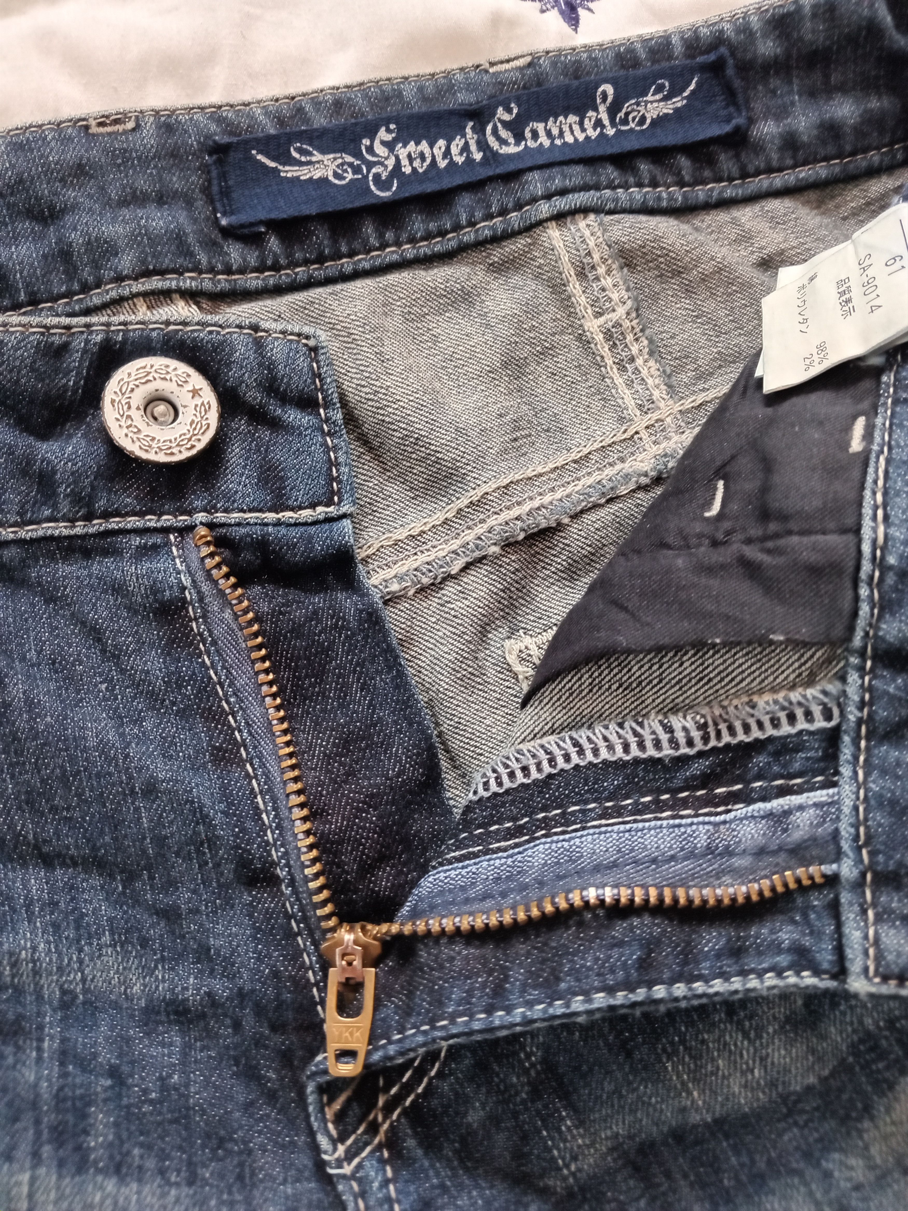 Japanese Brand SWEET CAMEL💥Japan Design Super Flare Jeans Size 30" / US 8 / IT 44 - 6 Thumbnail