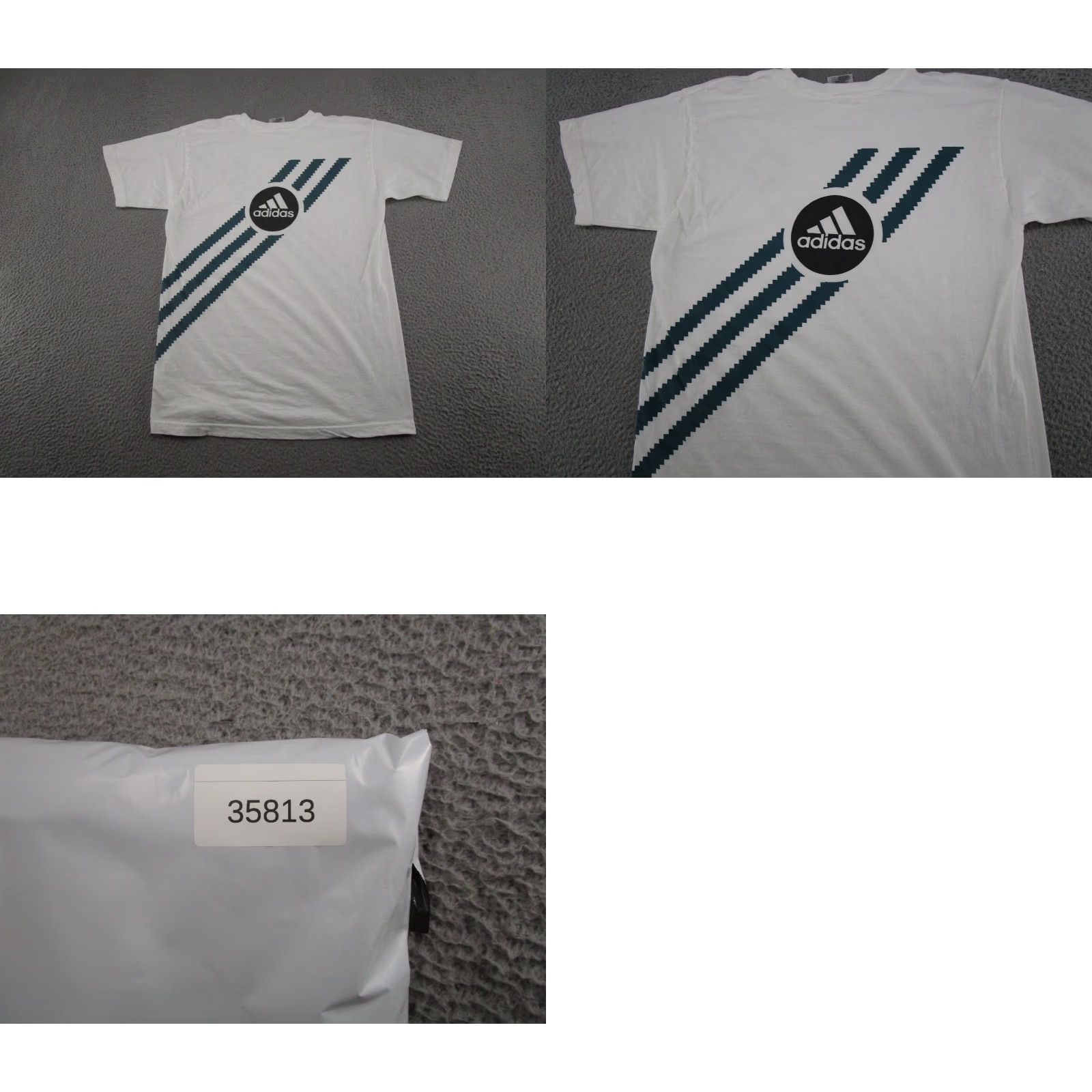 Adidas VINTAGE Adidas Double-Sided Graphic T-Shirt Striped Mens M Cotton White Logo Short Sleeve Crew Neck 90s Summer Men Size US M / EU 48-50 / 2 - 8 Thumbnail