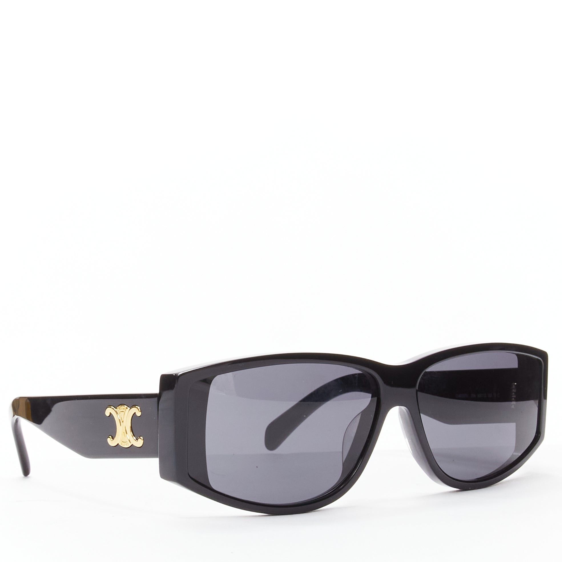 Celine CELINE Hedi Slimane Triomphe CL40227U black gold logo acetate sunglasses Size ONE SIZE - 1 Thumbnail
