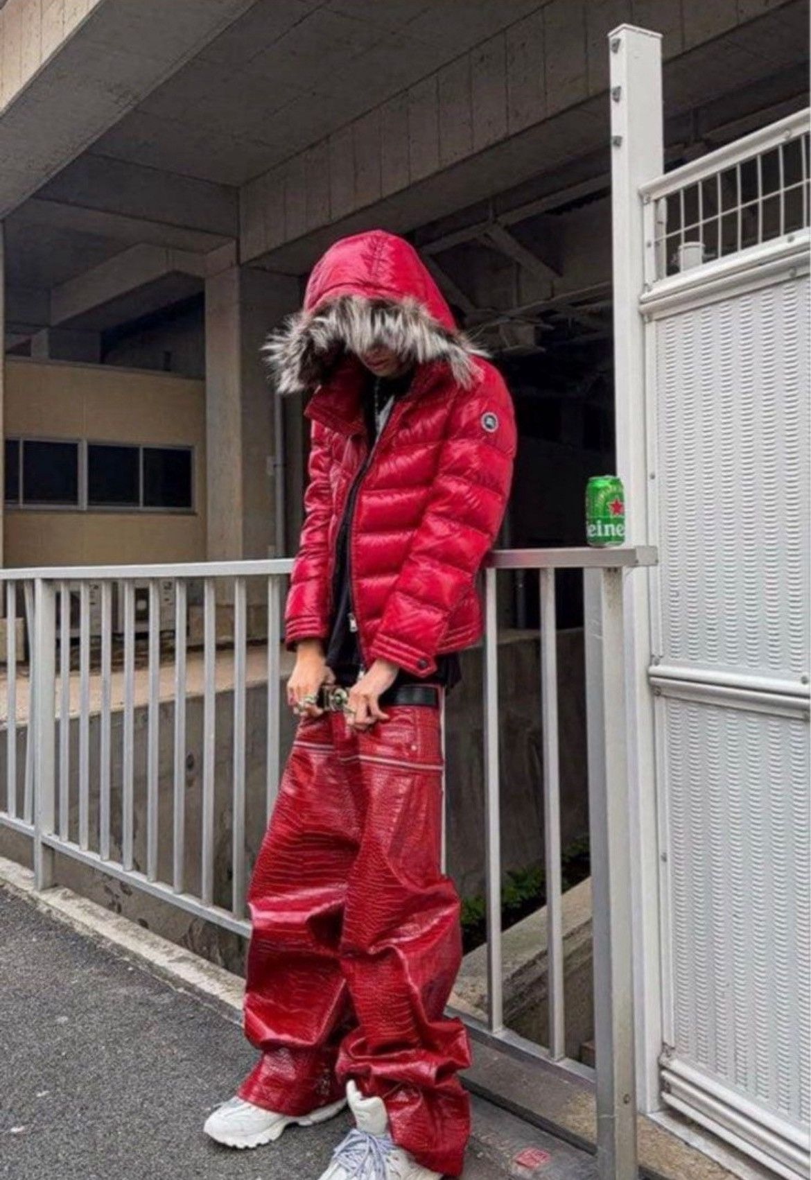 Other Goar archive Red croc-embossed pants Size US 29 - 1 Thumbnail