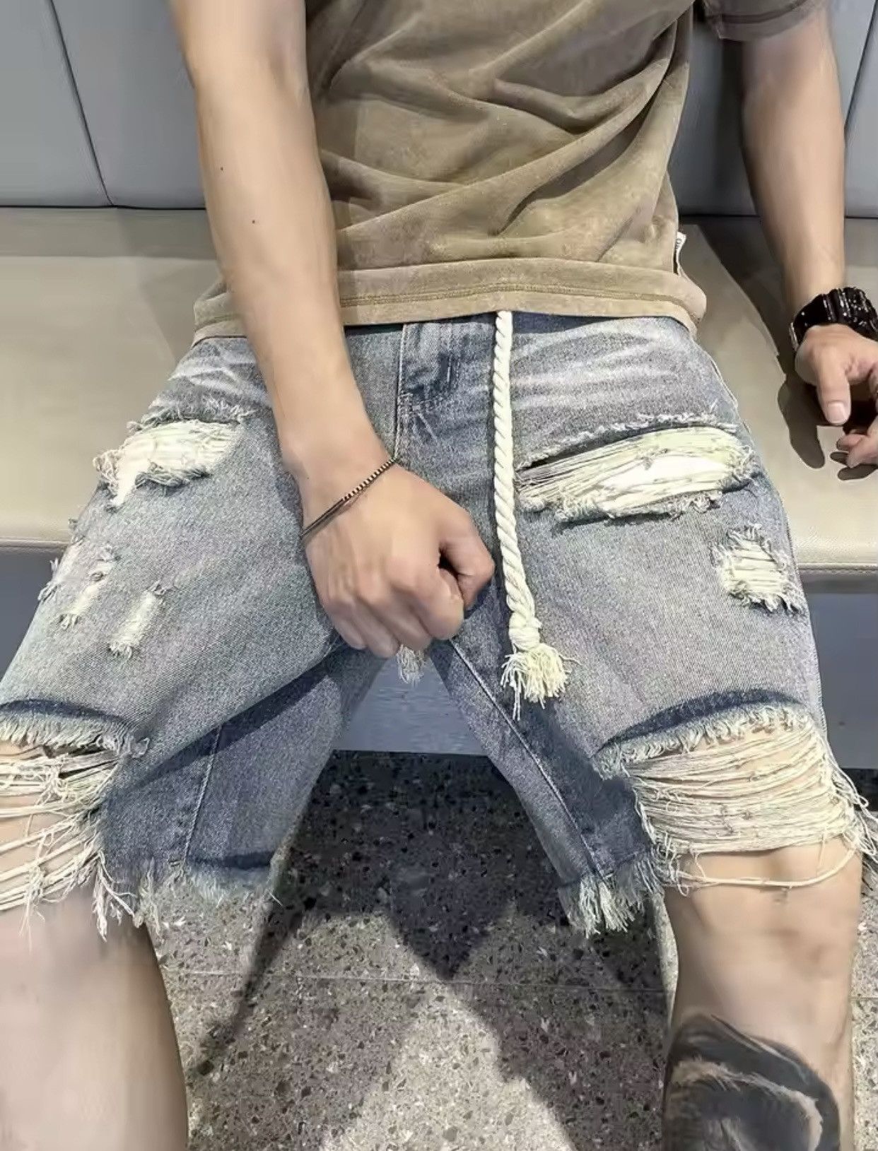 Jean × Vintage Summer Stretchy Denim Shorts Jeans Size US 40 / EU 56 - 5 Thumbnail