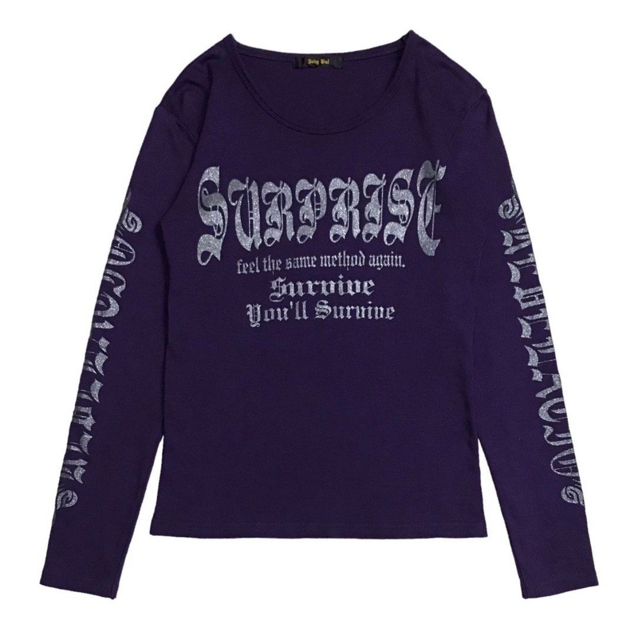 image of Hysteric Glamour x If Six Was Nine Joky Gal Poem Tribal Longsleeve in Purple, Men's (Size Small)