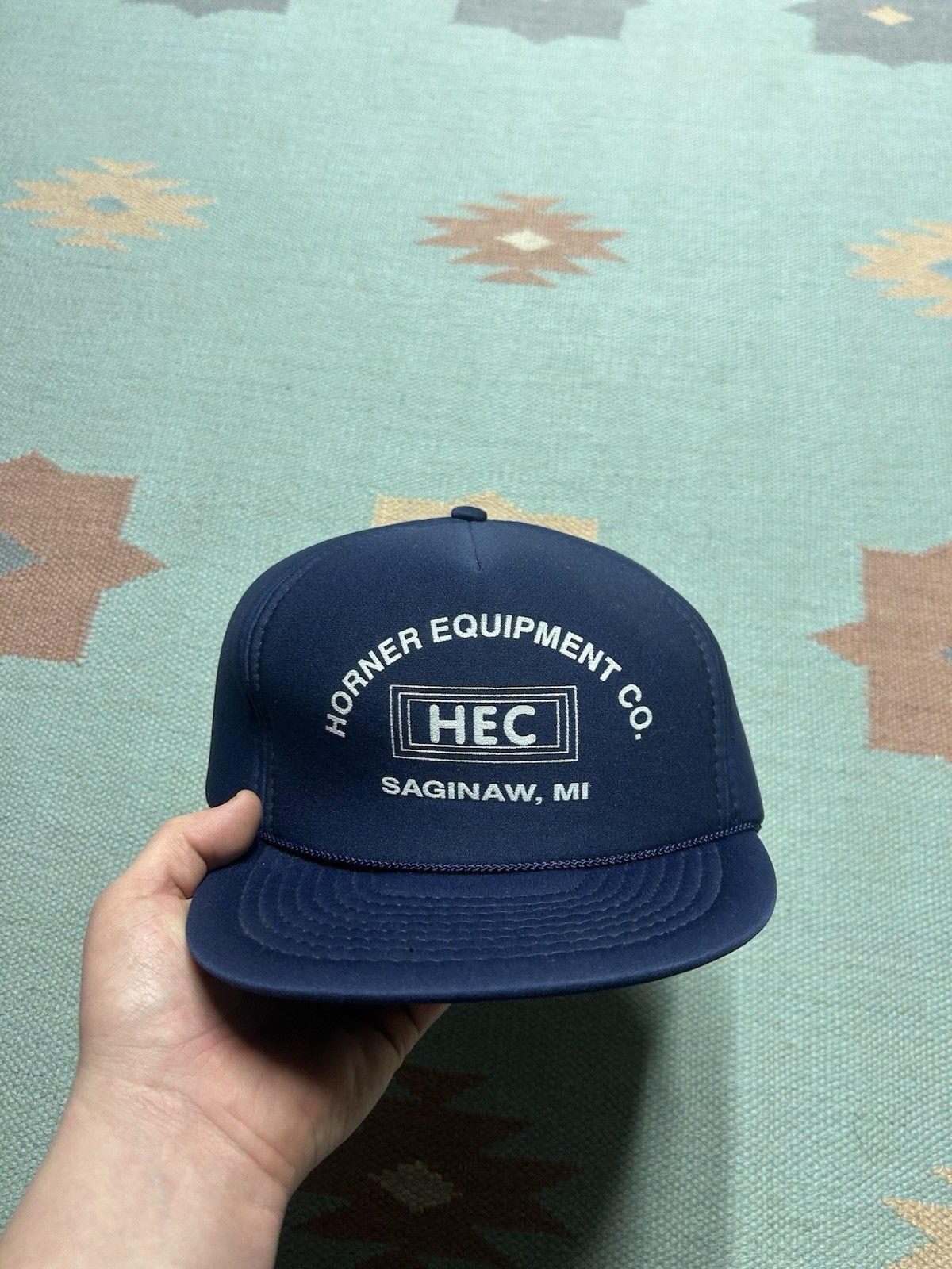Vintage Vtg SnapBack hat Horner Equipment Co Saginaw Michigan HEC Size ONE SIZE - 2 Thumbnail