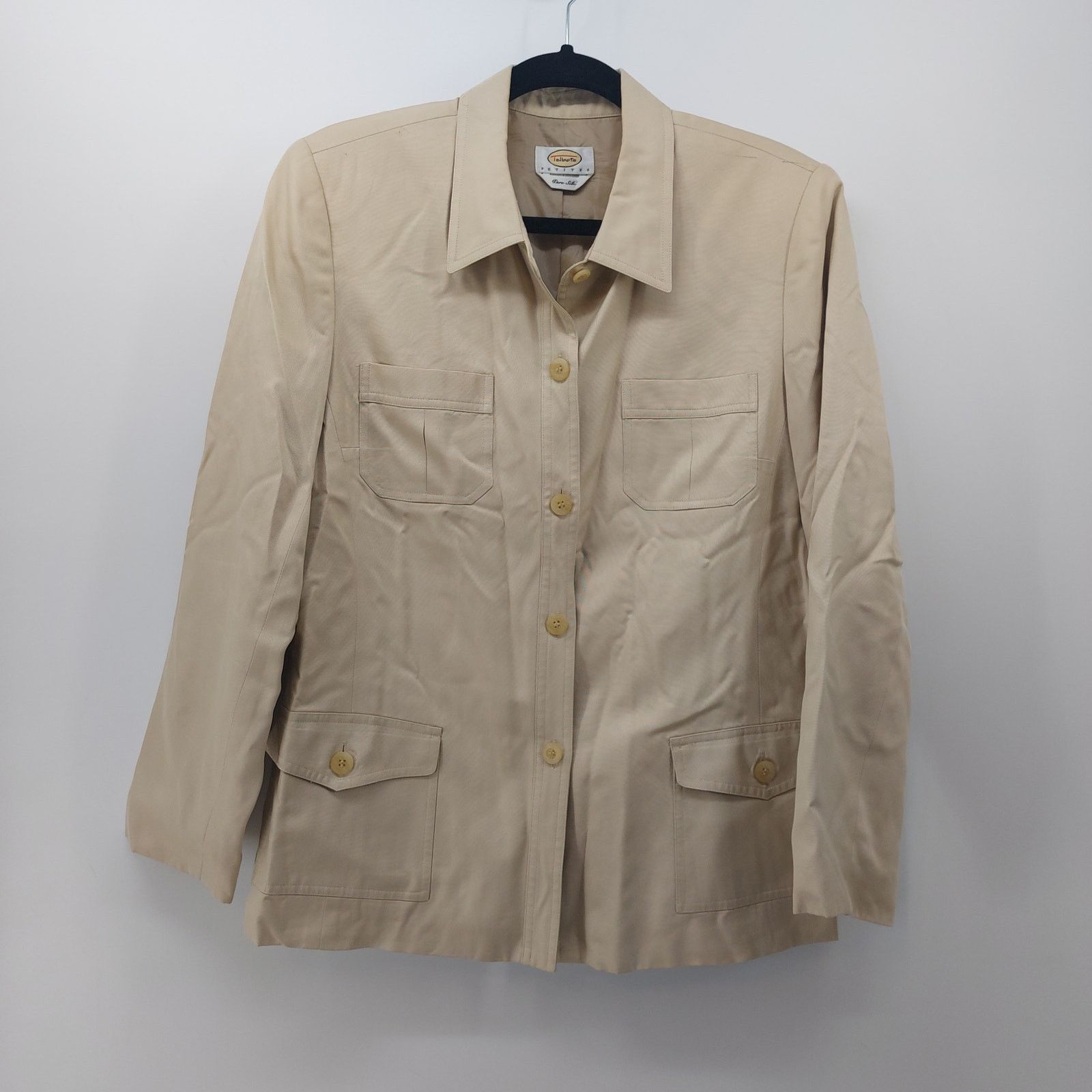 Other Talbots Petites Beige Pure 100% Silk Jacket Career M? Size M / US 6-8 / IT 42-44 - 1 Thumbnail