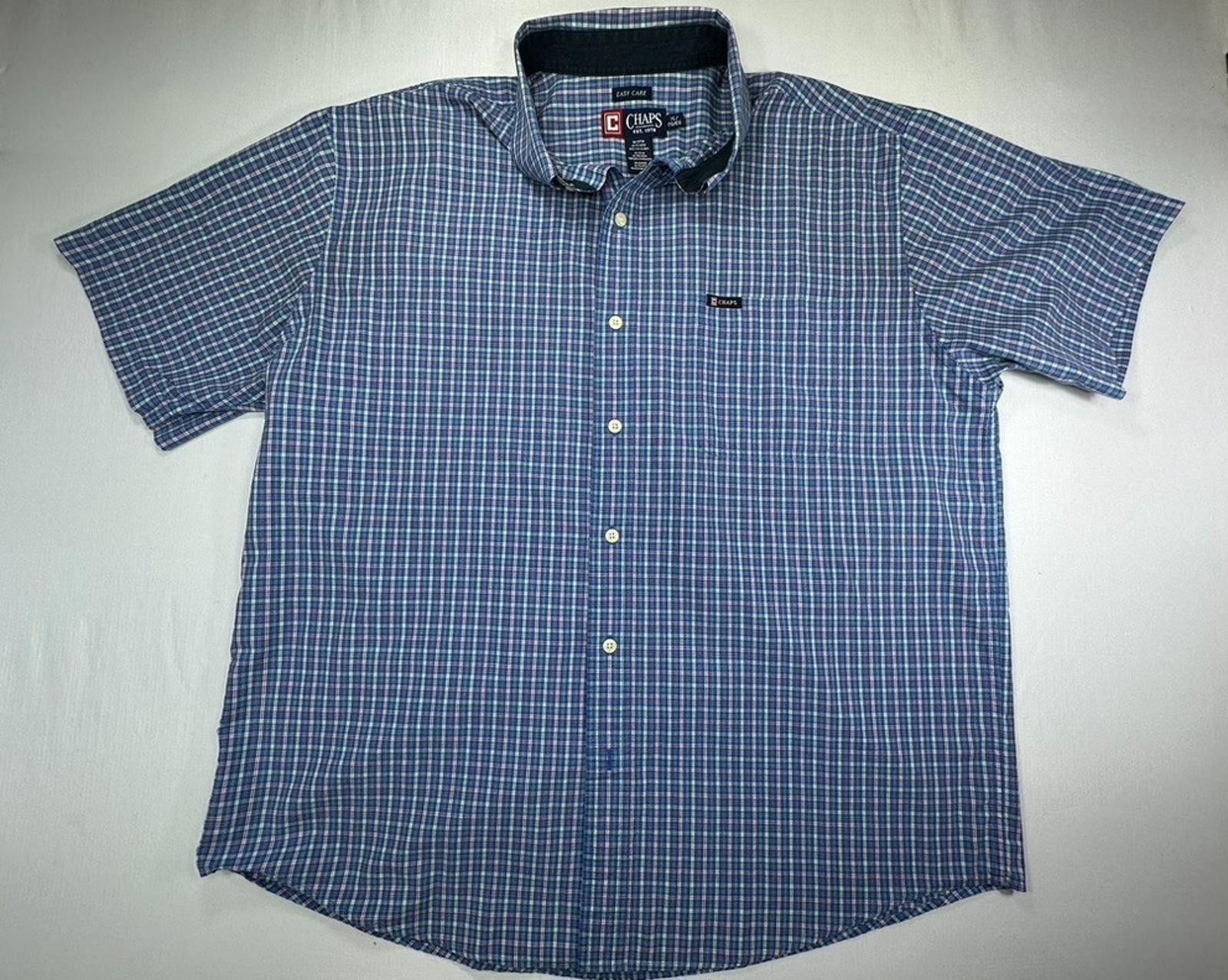 Chaps Ralph Lauren Chaps Easy Care Blue Plaid Shirt XL Size US XL / EU 56 / 4 - 1 Thumbnail