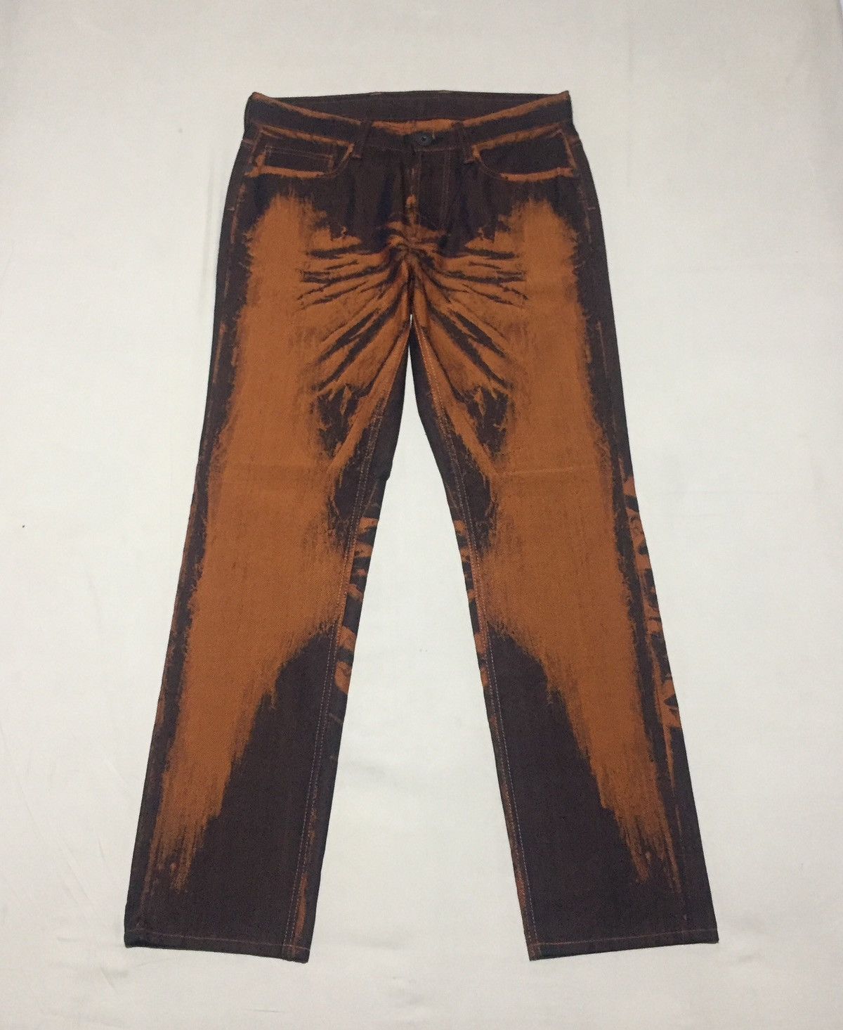 Issey Miyake Men Orange Slim Triangle Jeans