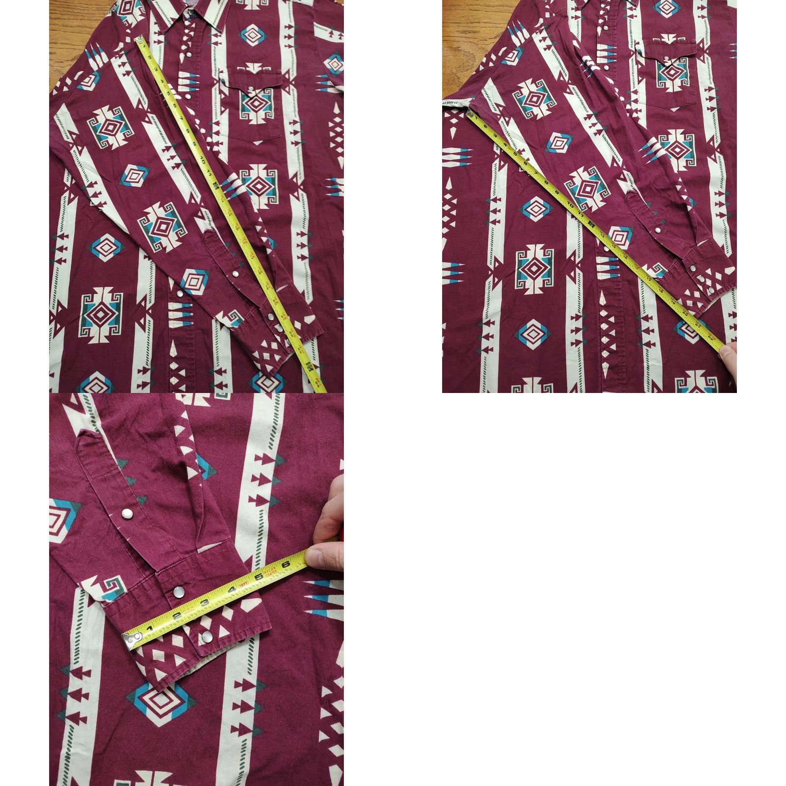Vintage VINTAGE Panhandle Slim Button-Up Shirt Mens XL Red Aztec Geometric 90s Western Cowboy Casual Workwear Long Sleeve Chest 52 in Pocketed Size US XL / EU 56 / 4 - 8 Thumbnail