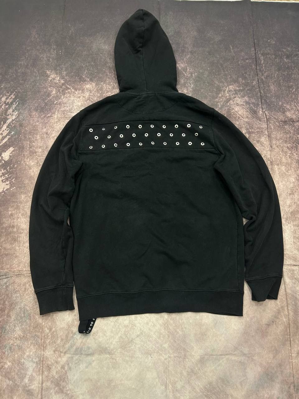 Diesel Diesel Black Eyelet Hoodie – Grommet Detail Japanese Style Size US XL / EU 56 / 4 - 11 Thumbnail
