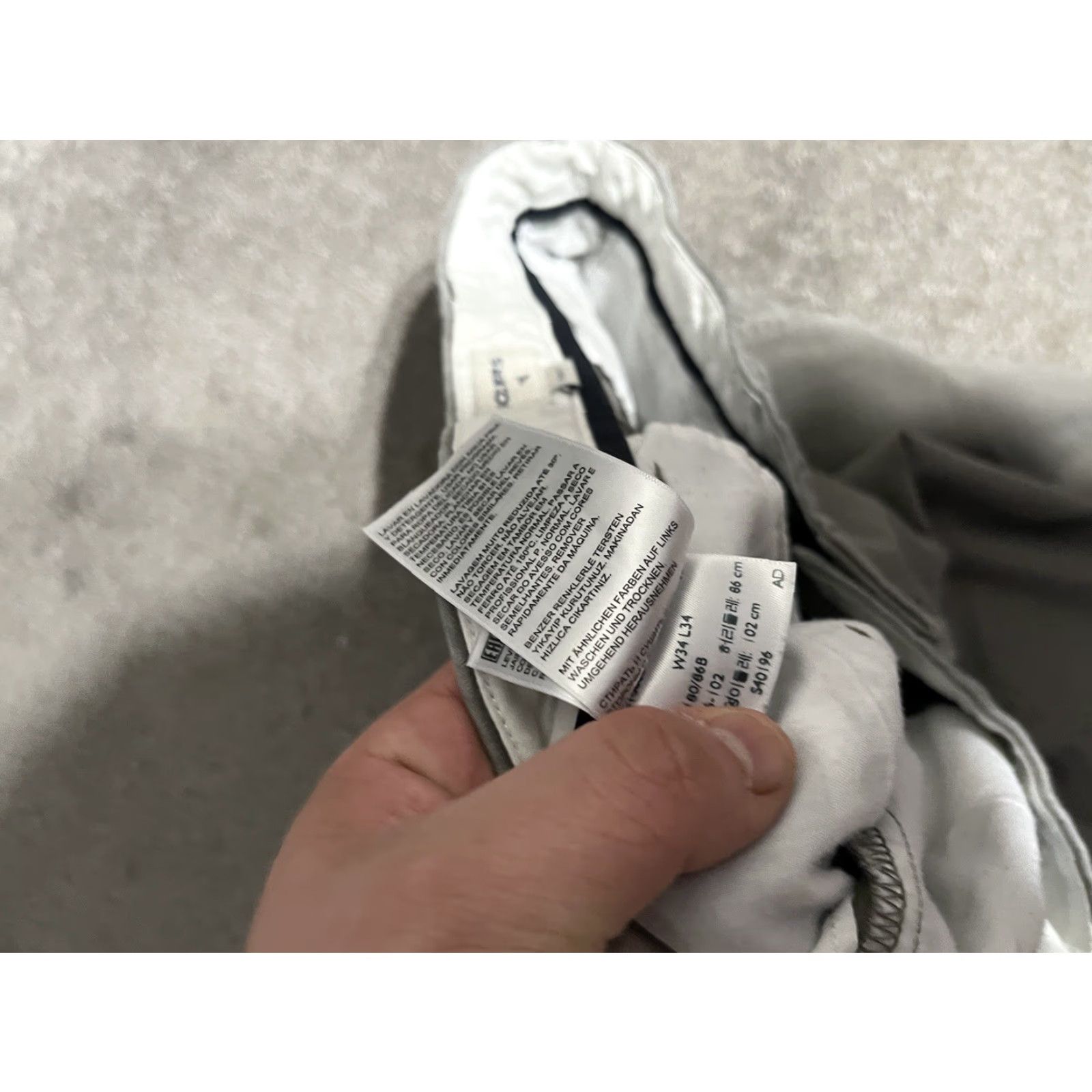 Dockers DOCKERS Pants Flat Front Straight Fit Mens 34x34 Gray Chino - Regular 34in Inseam, 34 Waist, Cotton, Belt Loops, Button, Vintage: No, Denim? (Wait) Size US 34 / EU 50 - 6 Thumbnail