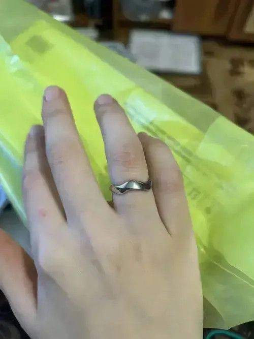 Ring Of Fire Silver Color Irregular Adjustable Ring Size ONE SIZE - 2 Thumbnail