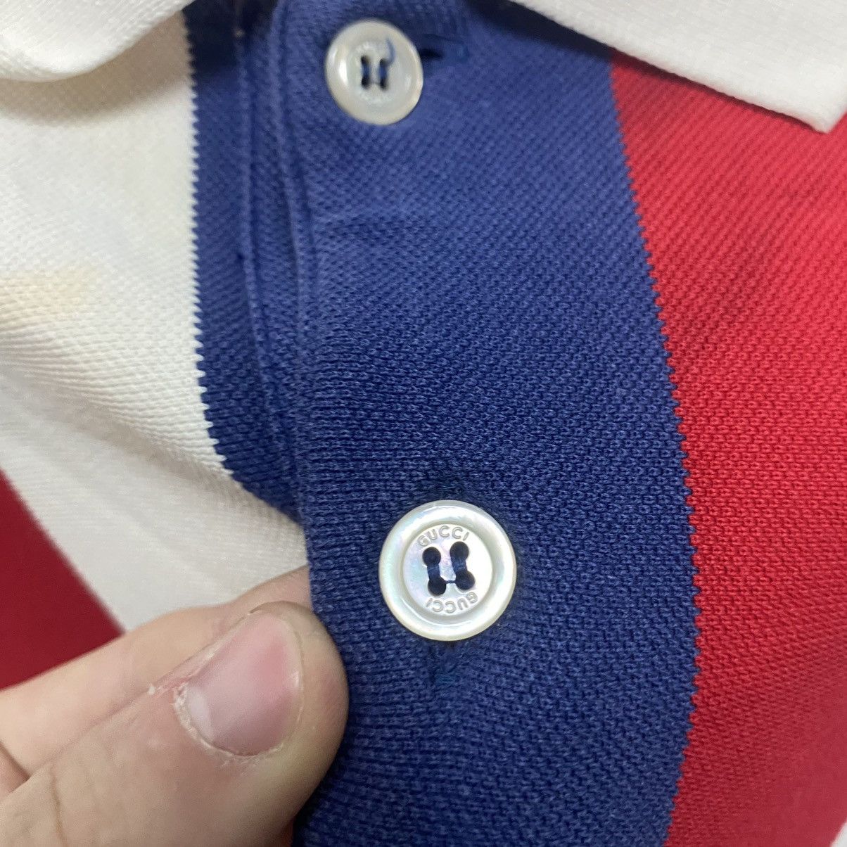 Gucci Vintage Gucci Polo Shirt Big Logo Tee Striped Size US L / EU 52-54 / 3 - 7 Thumbnail