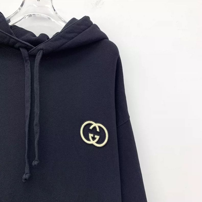 Gucci Gucci Black logo embroidered hooded drawstring long-sleeved Size US XS / EU 42 / 0 - 3 Thumbnail