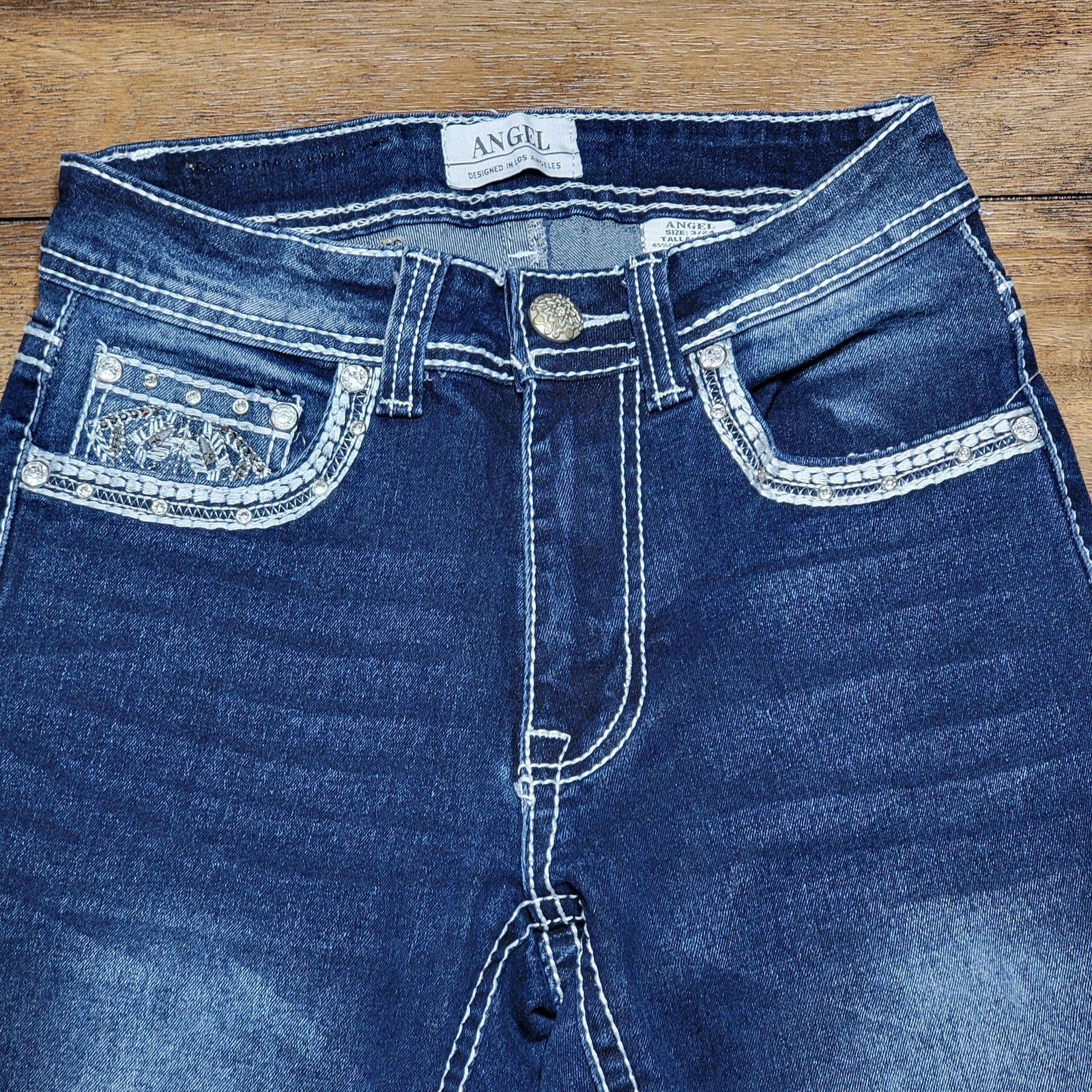 Other Angel Denim Jeans w/ All Pocket Bling & Raw Hem - Size 3/24 Size 26" / US 2 / IT 38 - 2 Thumbnail