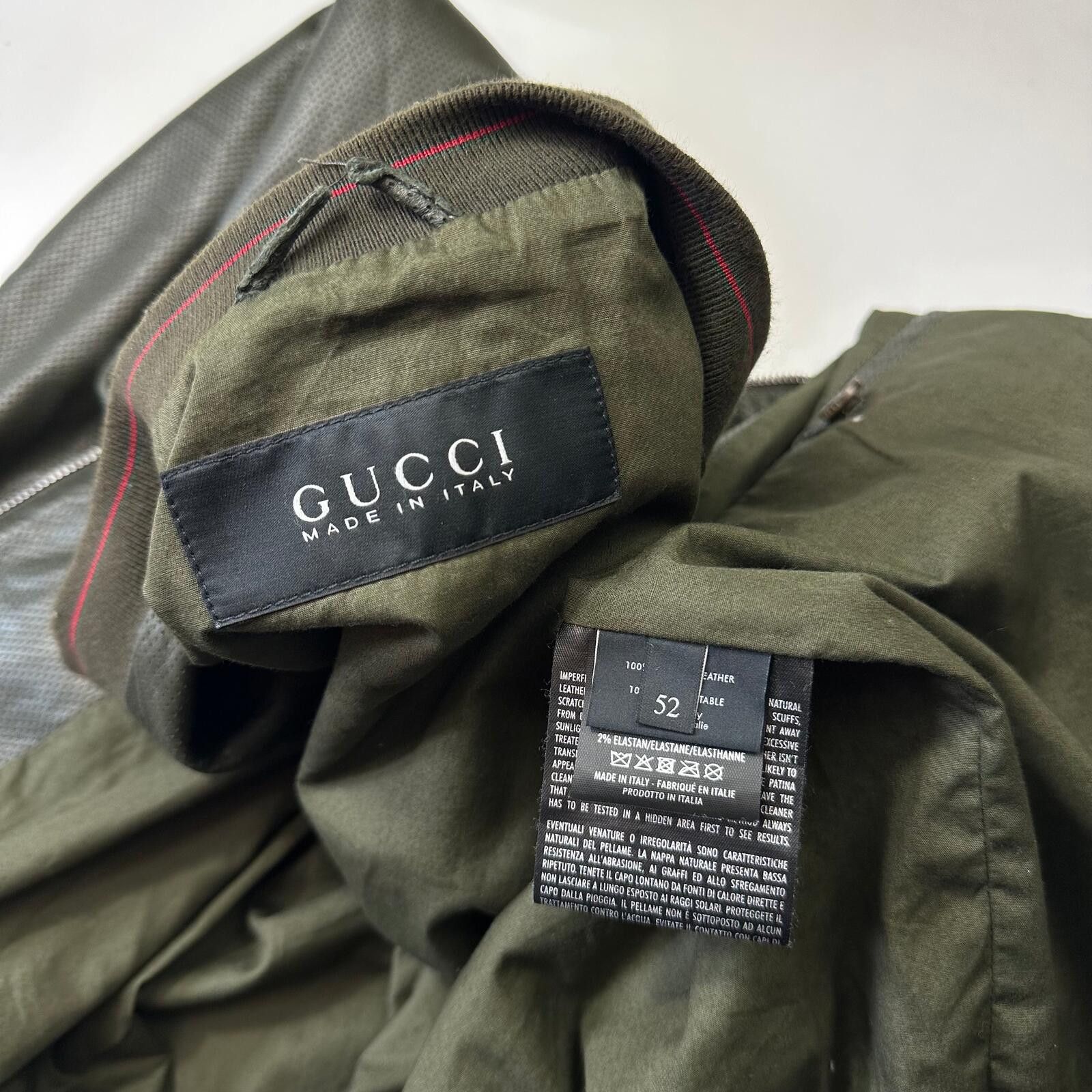 Gucci Gucci Tom Ford 00’s Perforated Nappa Leather Green Bomber L Size US L / EU 52-54 / 3 - 8 Thumbnail
