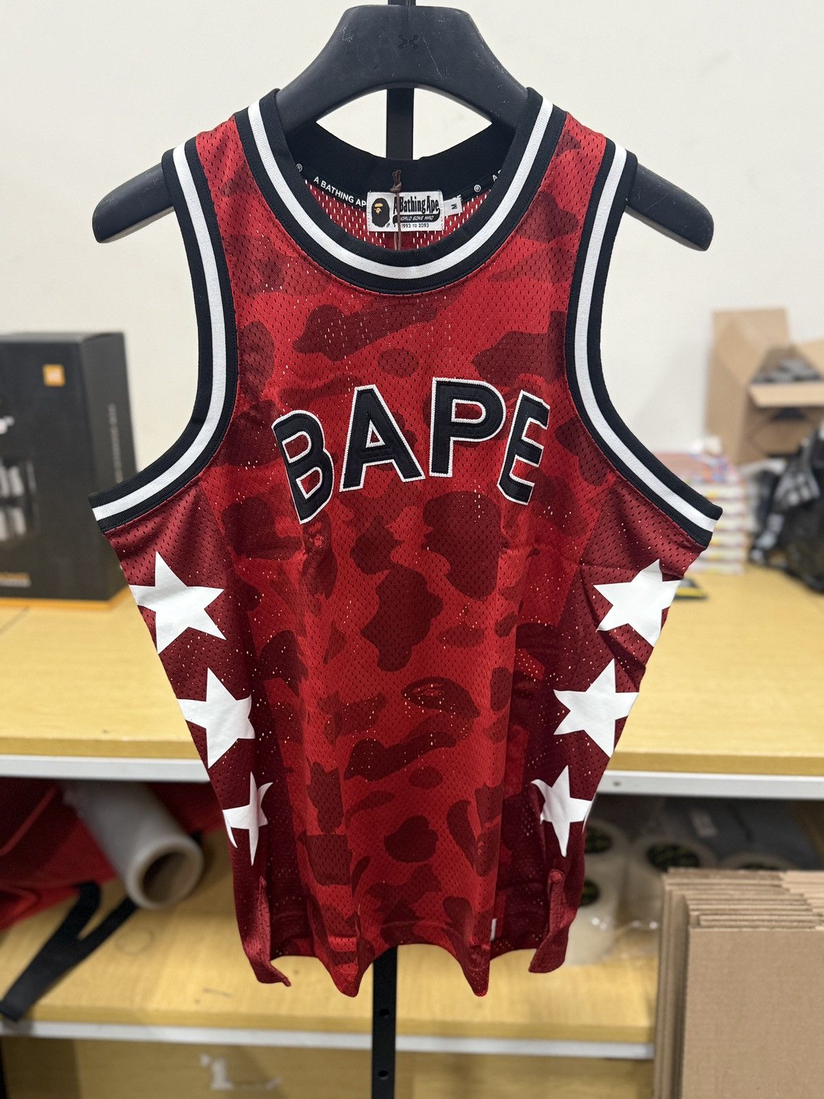 Bape BAPE Color Camo Bape Basketball Tank Top 'Red' NWT Size US M / EU 48-50 / 2 - 2 Thumbnail