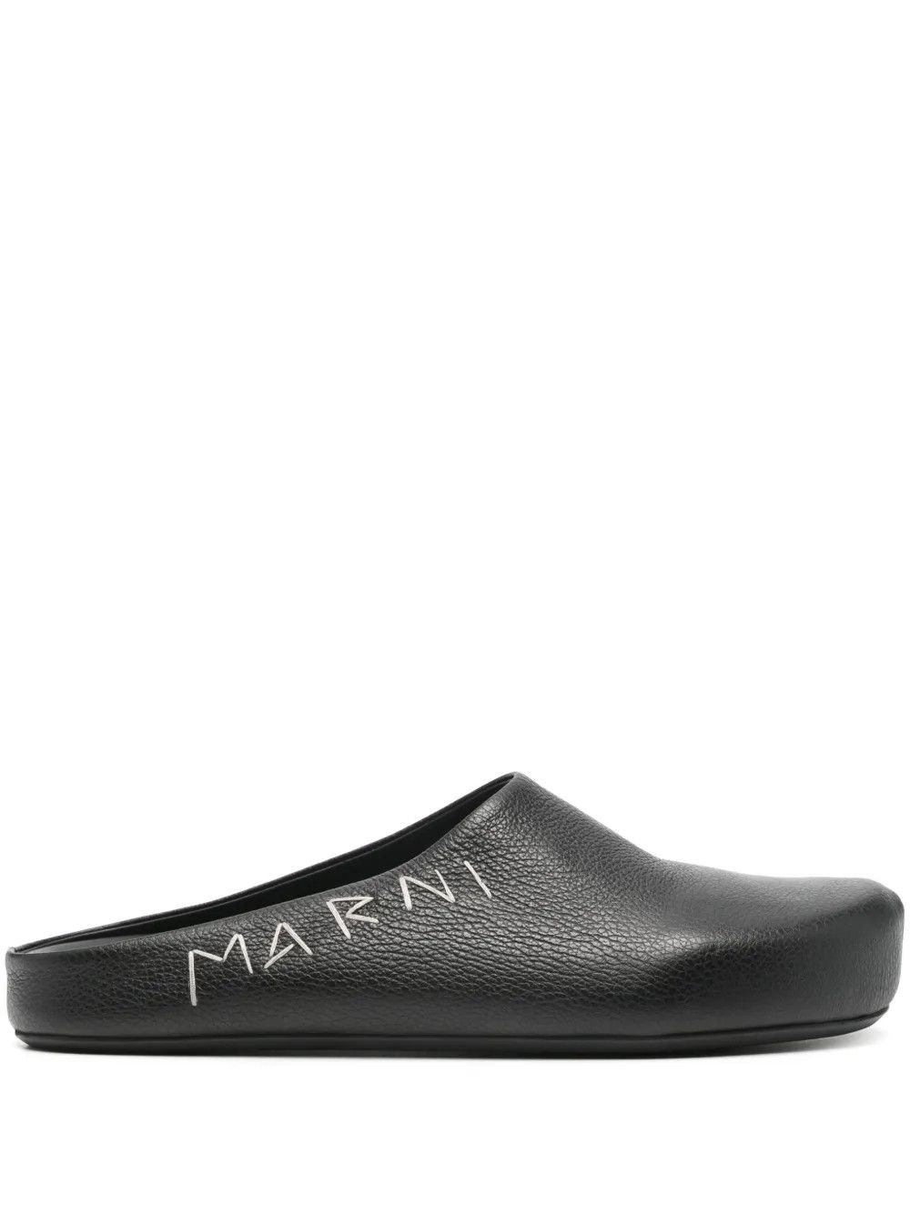 o1w1db11125 Logo Embroidered Slippers in Black