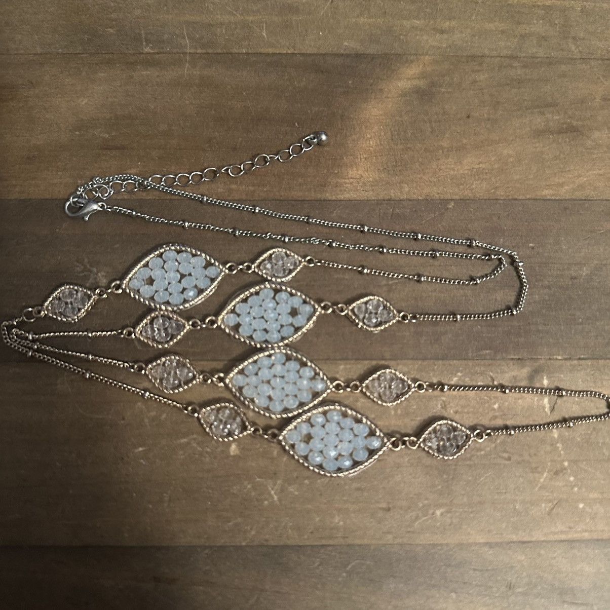 Other Gold tone stationed crystal links necklace Size ONE SIZE - 2 Thumbnail