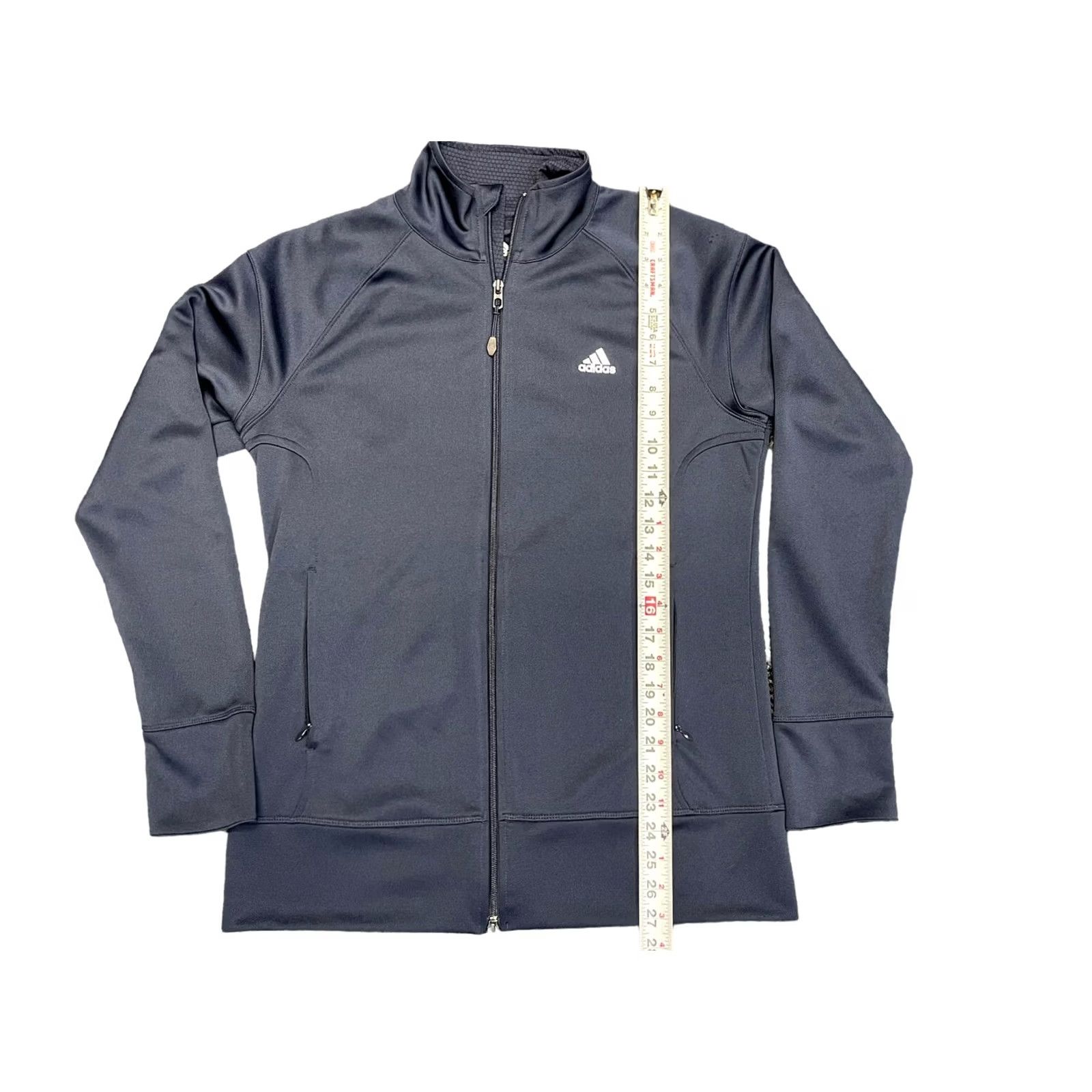 Adidas Adidas Jacket Women L Blue Full Zip Climalite Striped Pockets Sports Activewear Track Shirt Size Type Regular Size L / US 10 / IT 46 - 2 Thumbnail