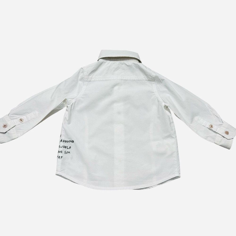IKKS IKKS Baby Boy White Embroidered Cotton Shirt Made in France Size US XXS / EU 40 - 3 Thumbnail