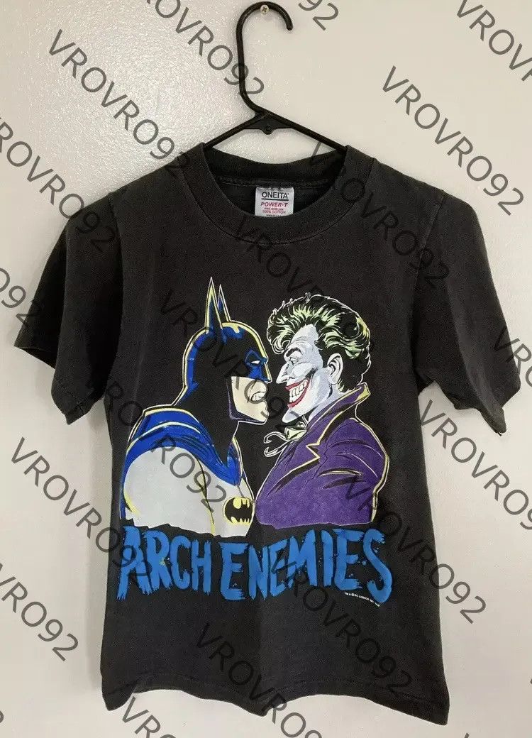 Vintage RARE Vintage 1989 Batman Joker Arch Enemies Shirt Size US S / EU 44-46 / 1 - 7 Thumbnail