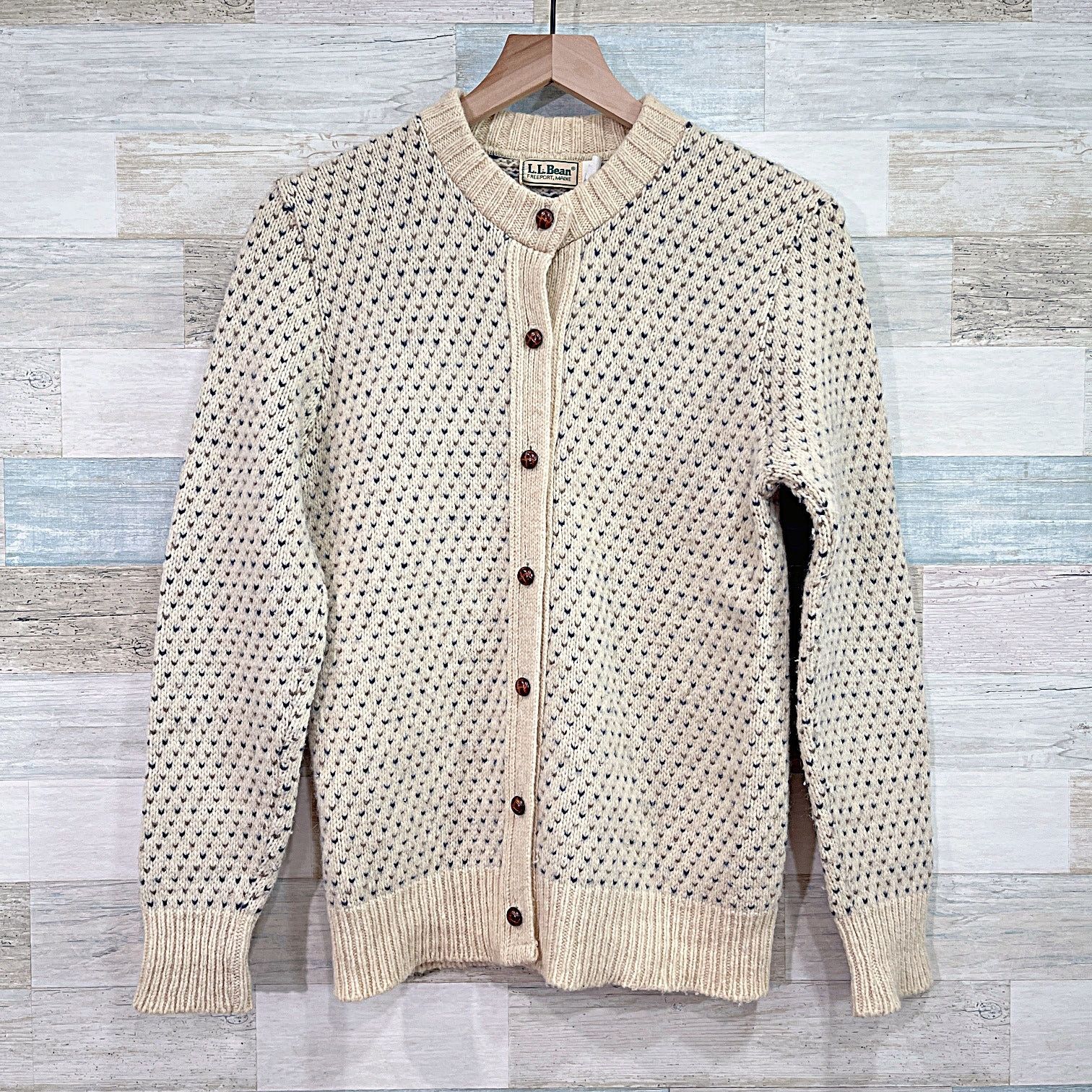 L.L. Bean × Vintage LL Bean Vintage Wool Aran Fisherman Cardigan Womens Large Size L / US 10 / IT 46 - 1 Thumbnail