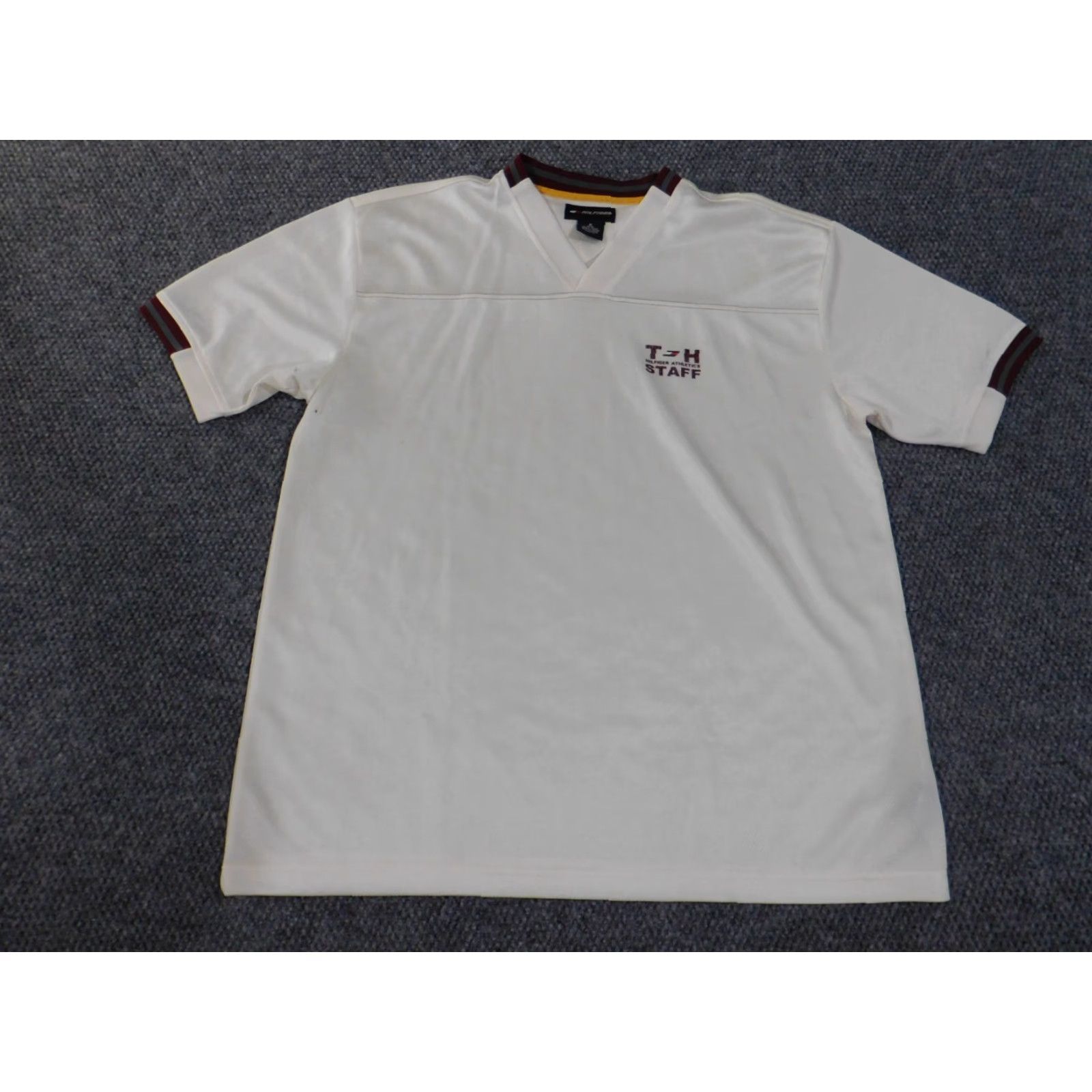 Tommy Hilfiger VINTAGE Tommy Hilfiger Shirt XL White Mens Athletics Stretch Retro Y2K Size US XL / EU 56 / 4 - 3 Thumbnail