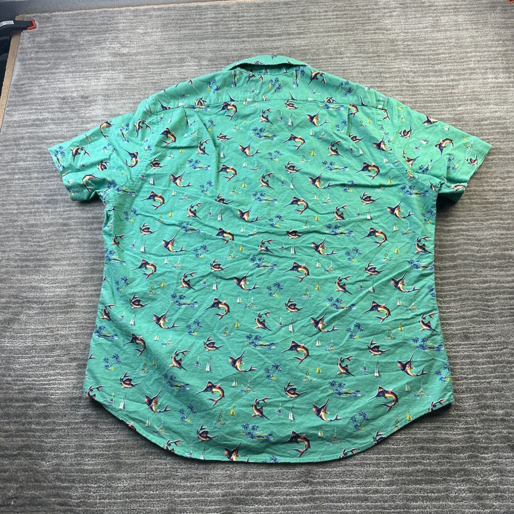 Marine Layer Ralph Lauren Shirt Mens XL Green All Over Print Button Up Oxford Shirt Size US XL / EU 56 / 4 - 2 Thumbnail