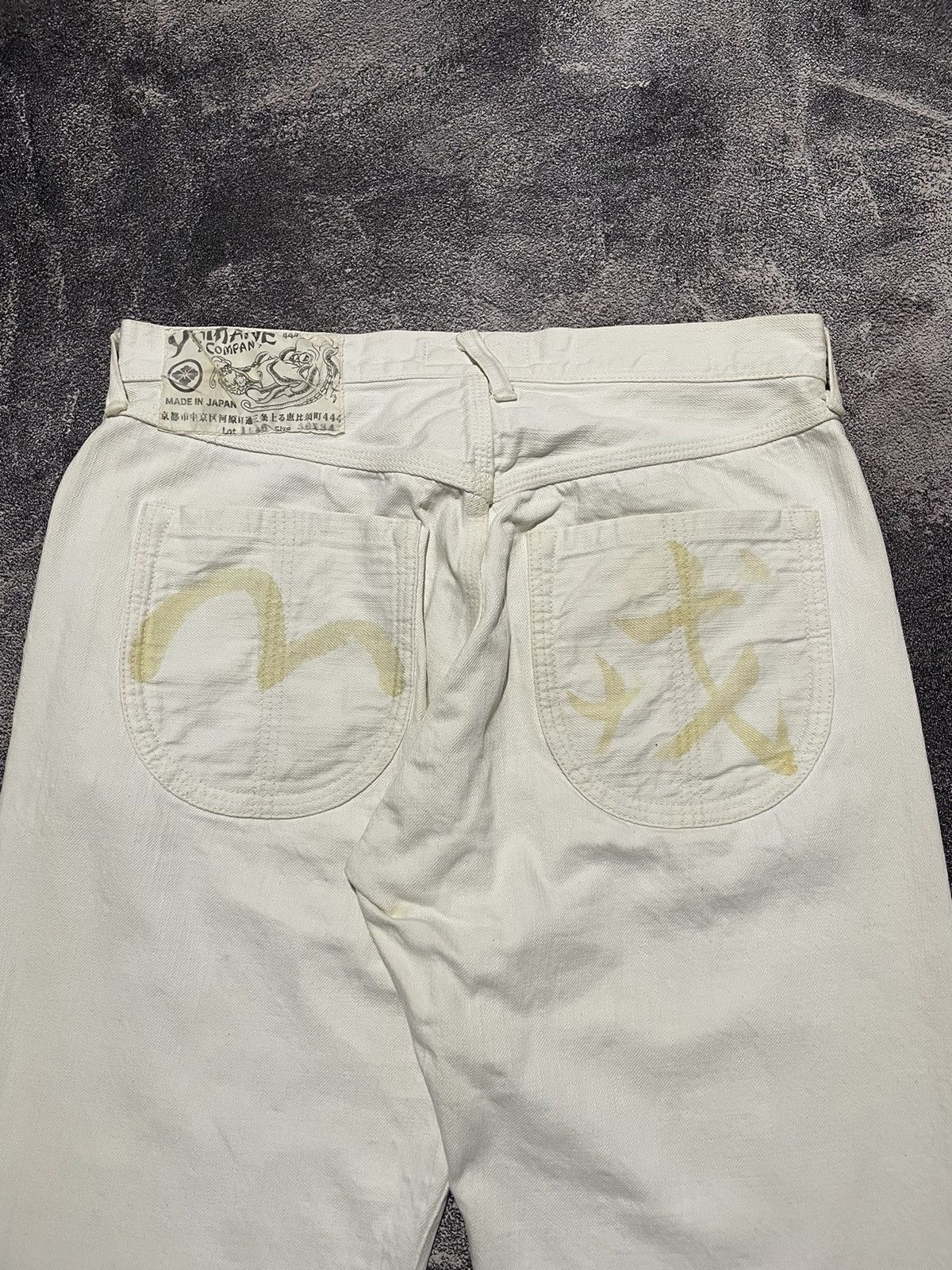 Evisu Evisu Yamane Denim White Selvedge Distresed Size US 34 / EU 50 - 2 Thumbnail