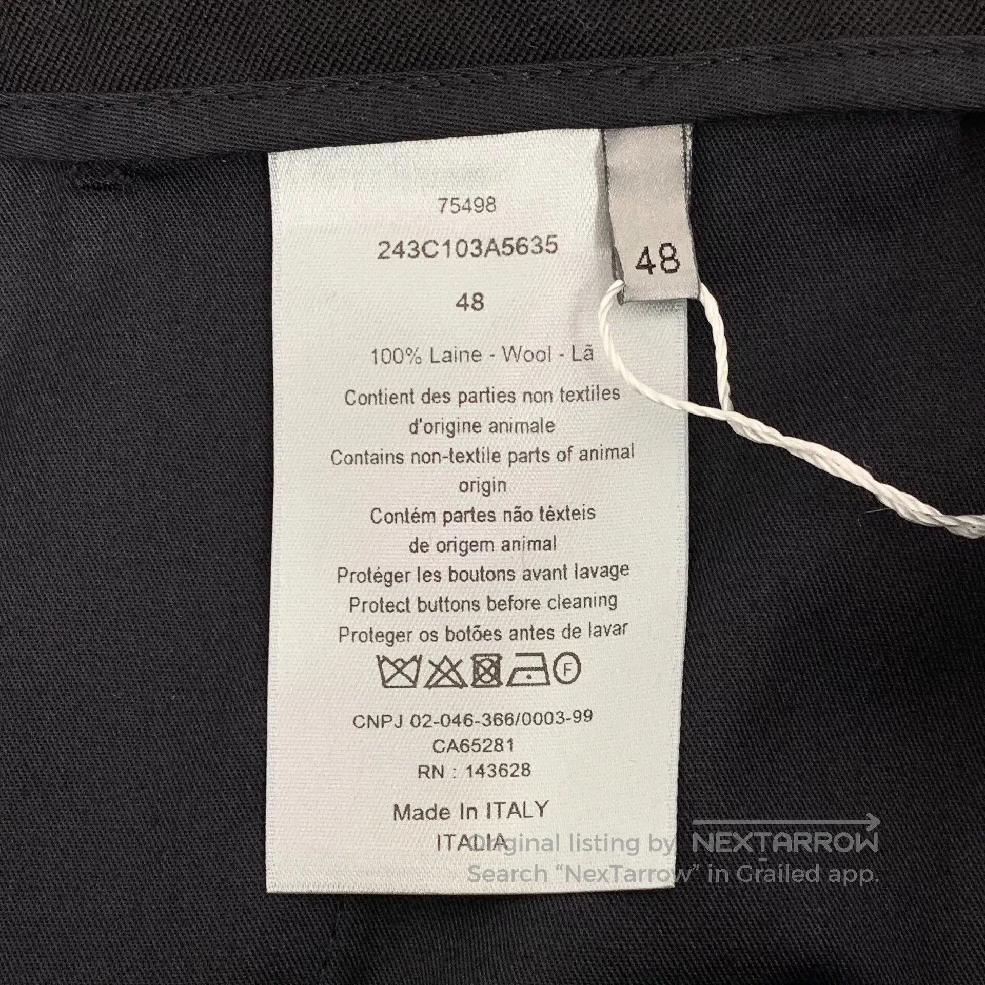Dior black wool casual pants by Dior. Size US 32 / EU 48 - 6 Thumbnail