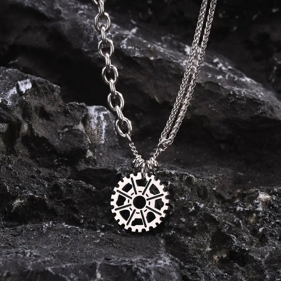 Jewelry Splicing Gear Pendant Necklaces Size ONE SIZE - 5 Thumbnail
