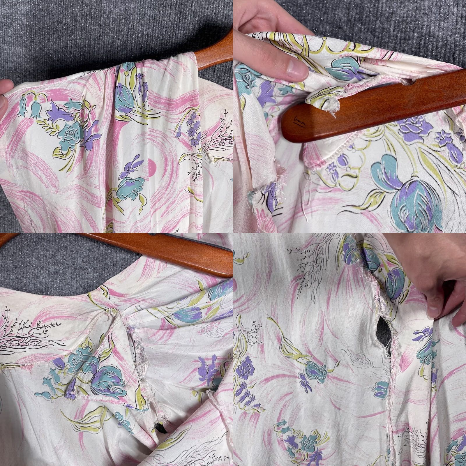 Pinko VINTAGE 40s Rayon Hawaiian Floral Wrap Dress Womens Small Pink Handmade Size S / US 4 / IT 40 - 9 Thumbnail
