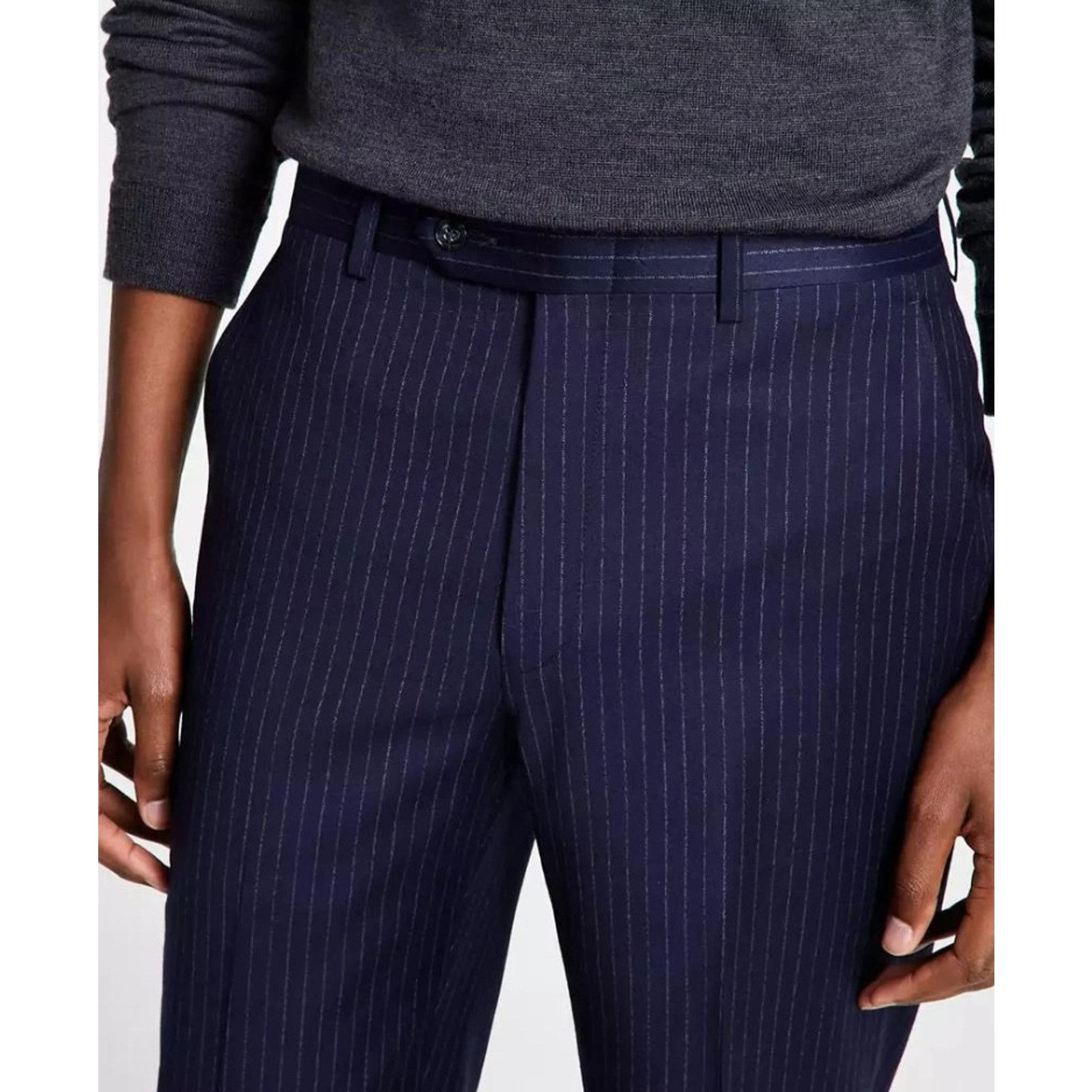 Michael Kors Men's Navy Pinstripe Wool Suit Pants 44x30