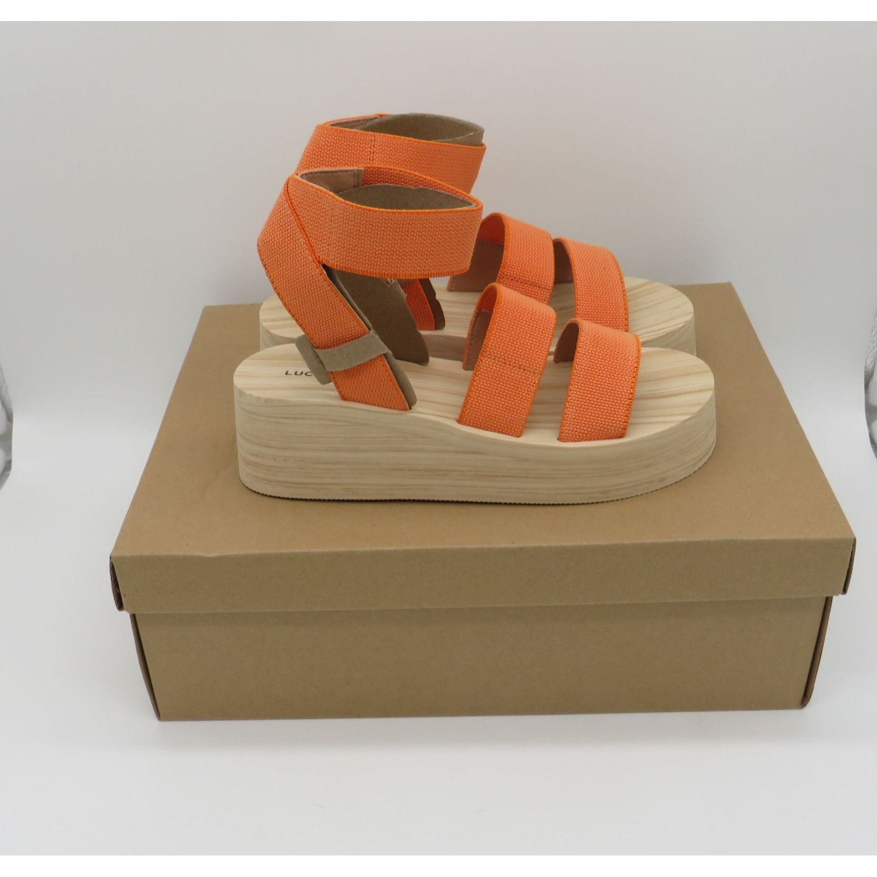 Lucky Brand Lucky Brand Orange Strappy Platform Sandals Womens Size 5.5 Size US 5.5 / IT 35.5 - 1 Thumbnail