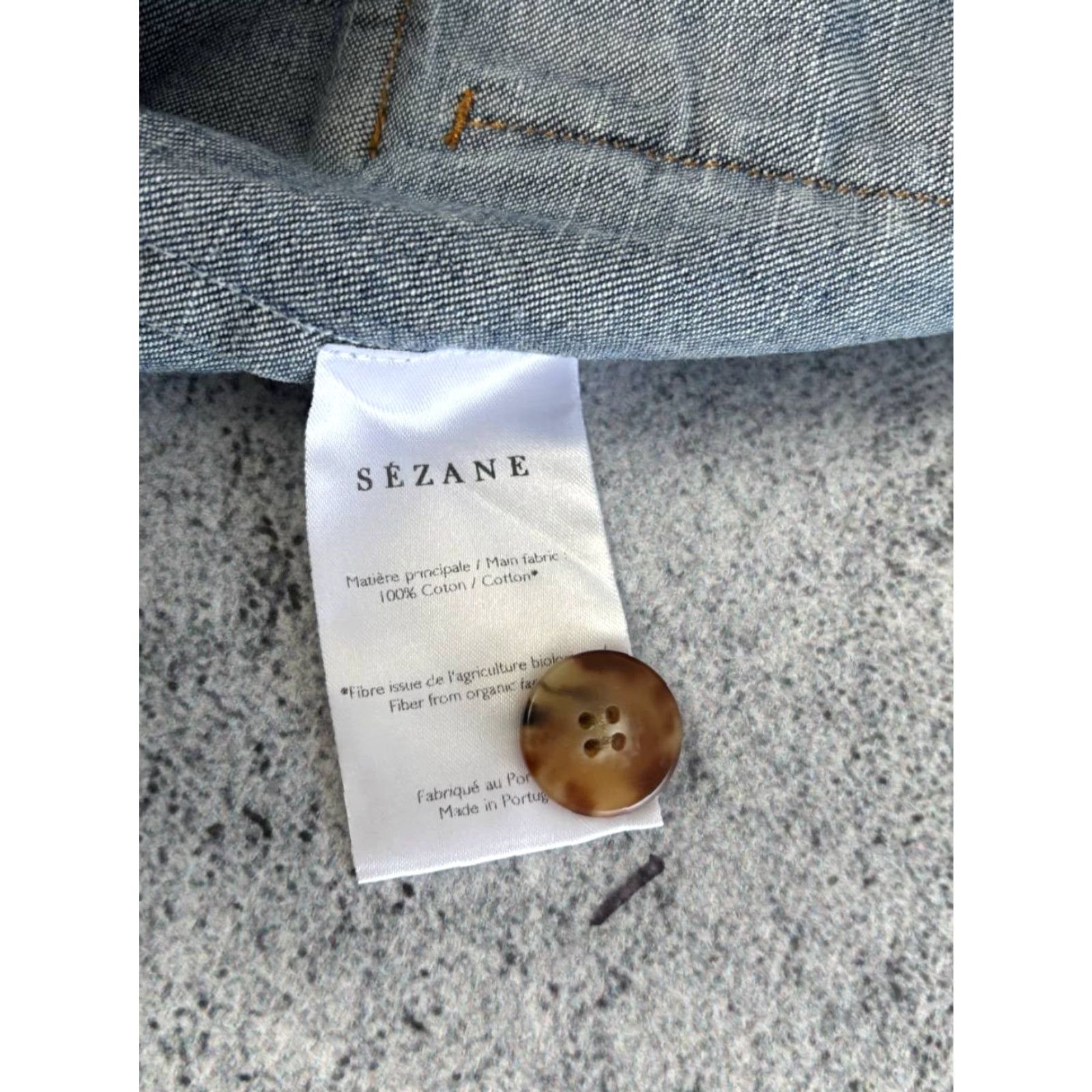 Denime Sezane Womens Trucker Jacket Denim Blue Size 34 Regular Long Sleeve Cotton Lining Buttons Zip Jacket Mens? Size XXS / US 00 / IT 34 - 5 Thumbnail