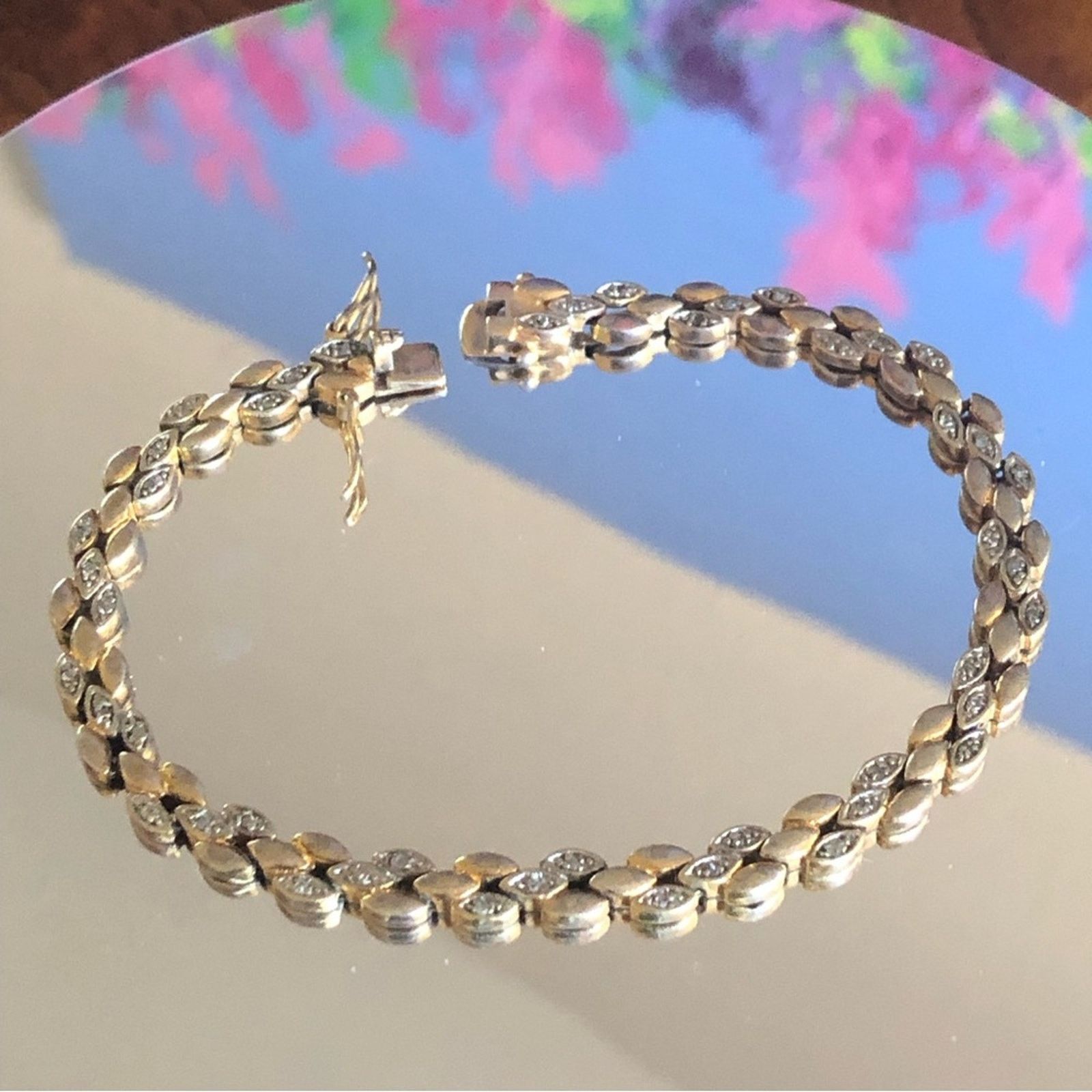 Vintage Vintage SETA genuine diamond gold link bracelet Size ONE SIZE - 11 Thumbnail