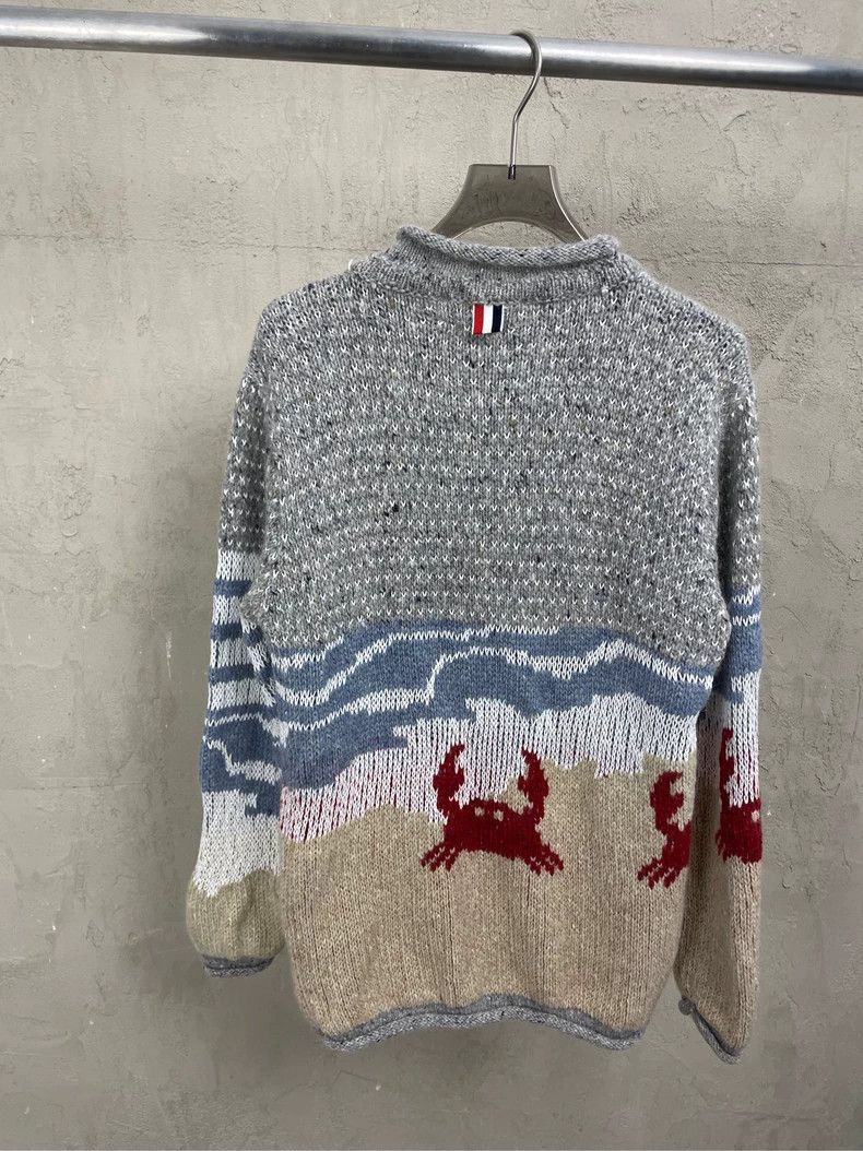 Thom Browne Thom Browne size2 Gray and white blended wool round collar Size US M / EU 48-50 / 2 - 2 Thumbnail