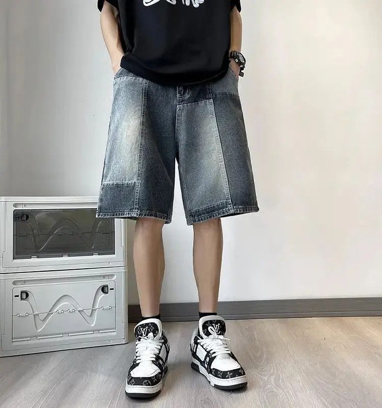 Japanese Brand Retro washed patchwork denim shorts Size US 32 / EU 48 - 6 Thumbnail