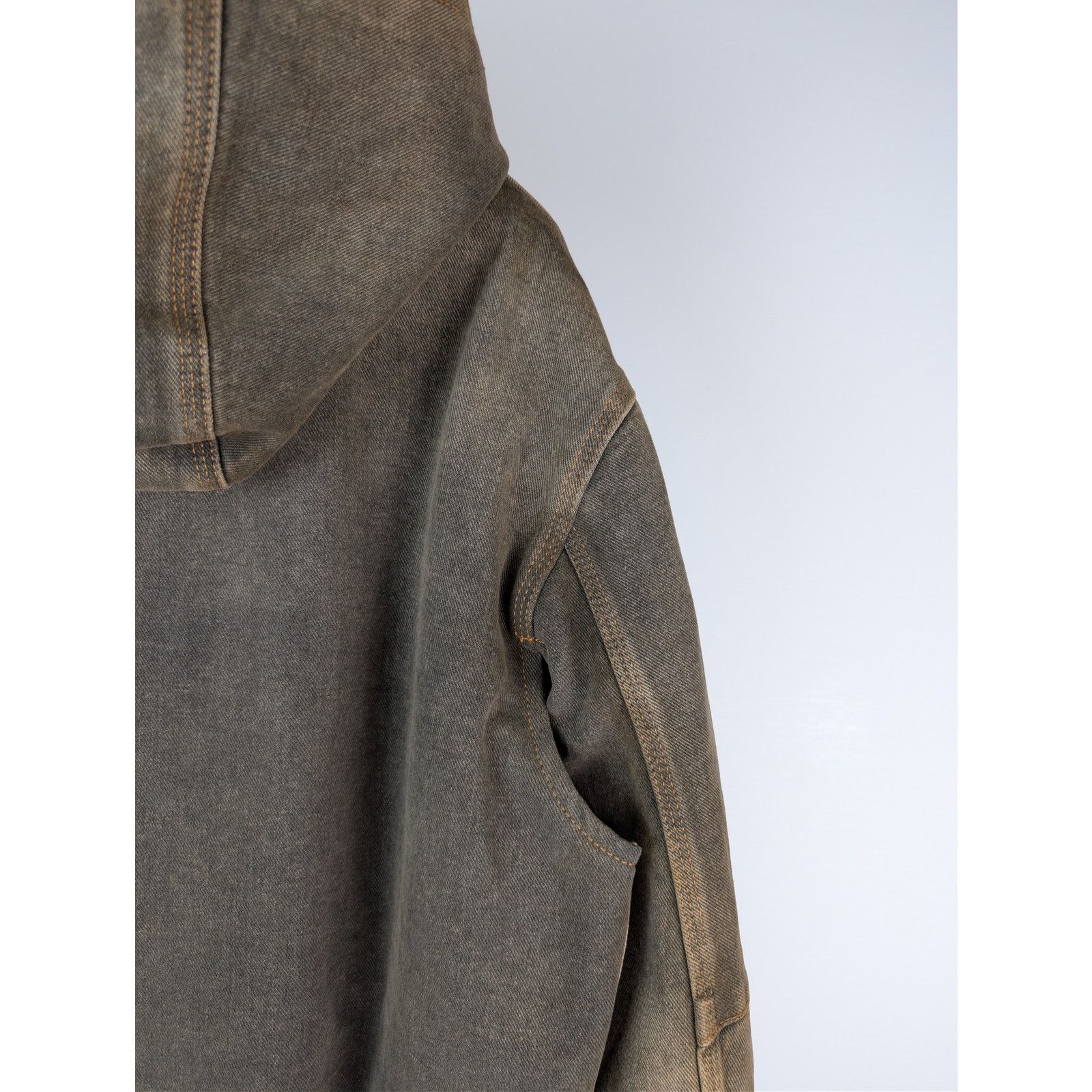 Maison Margiela o1rshd1 MM6 Hooded Hoodie Denim Jacket in Brown Size US M / EU 48-50 / 2 - 13 Thumbnail