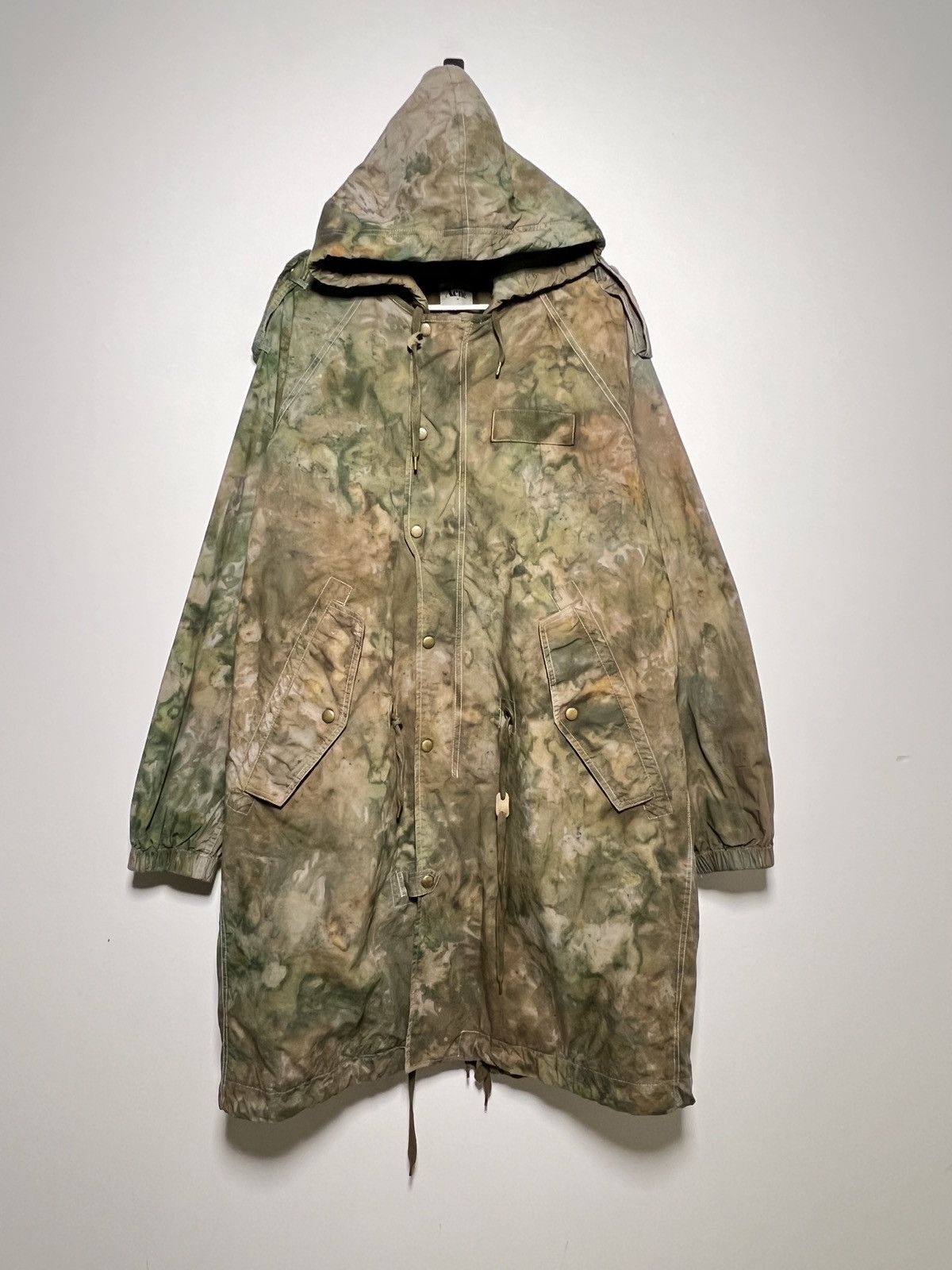 Acne Studios Jacquard Fishtail Parka Jacket Beige/Light Blue