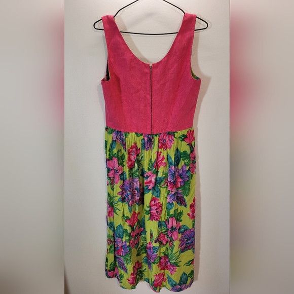 Vintage Suttles & Seawind Vintage Floral Linen Pink Maxi Dress - S Size S / US 4 / IT 40 - 8 Thumbnail