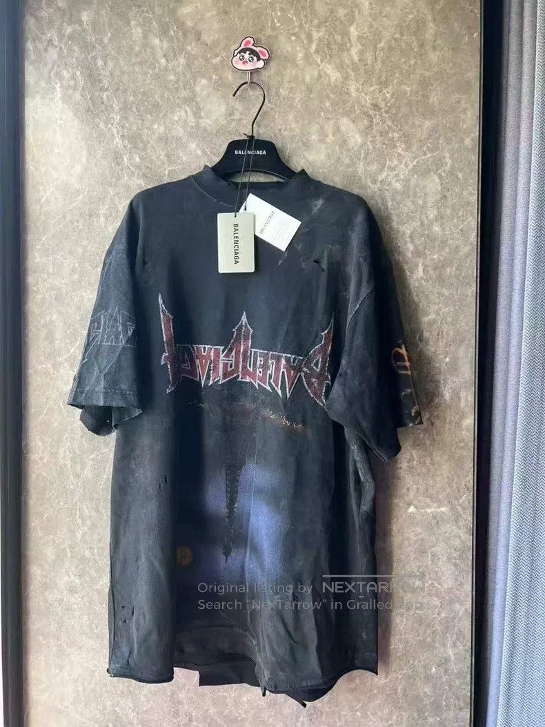Balenciaga Balenciaga Reversed Inverted Eiffel Tower Distressed Tie-D Size US S / EU 44-46 / 1 - 1 Thumbnail