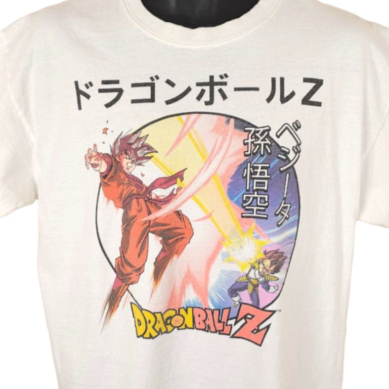 Vintage Dragon Ball Z T Shirt Mens Size Large White Japanese Anime Son Goku Vegeta Size US L / EU 52-54 / 3 - 2 Thumbnail
