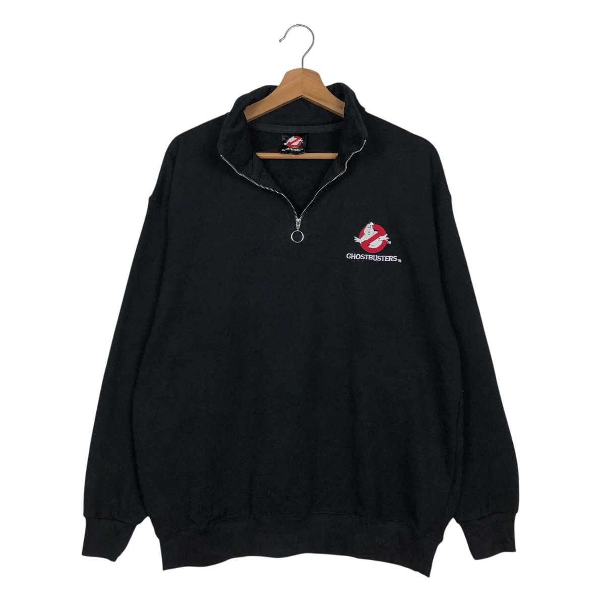 Japanese Brand Rich Black Half Zipper Collar Sweatshirt Scary Ghostbusters Size US M / EU 48-50 / 2 - 12 Thumbnail