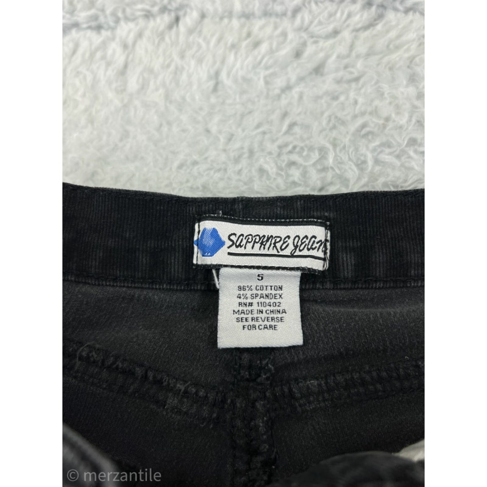 Vintage Sapphire Jeans Pants Womens 5 Black Corduroy Cotton Blend Stretch Bootcut Size 27" / US 4 / IT 40 - 3 Thumbnail