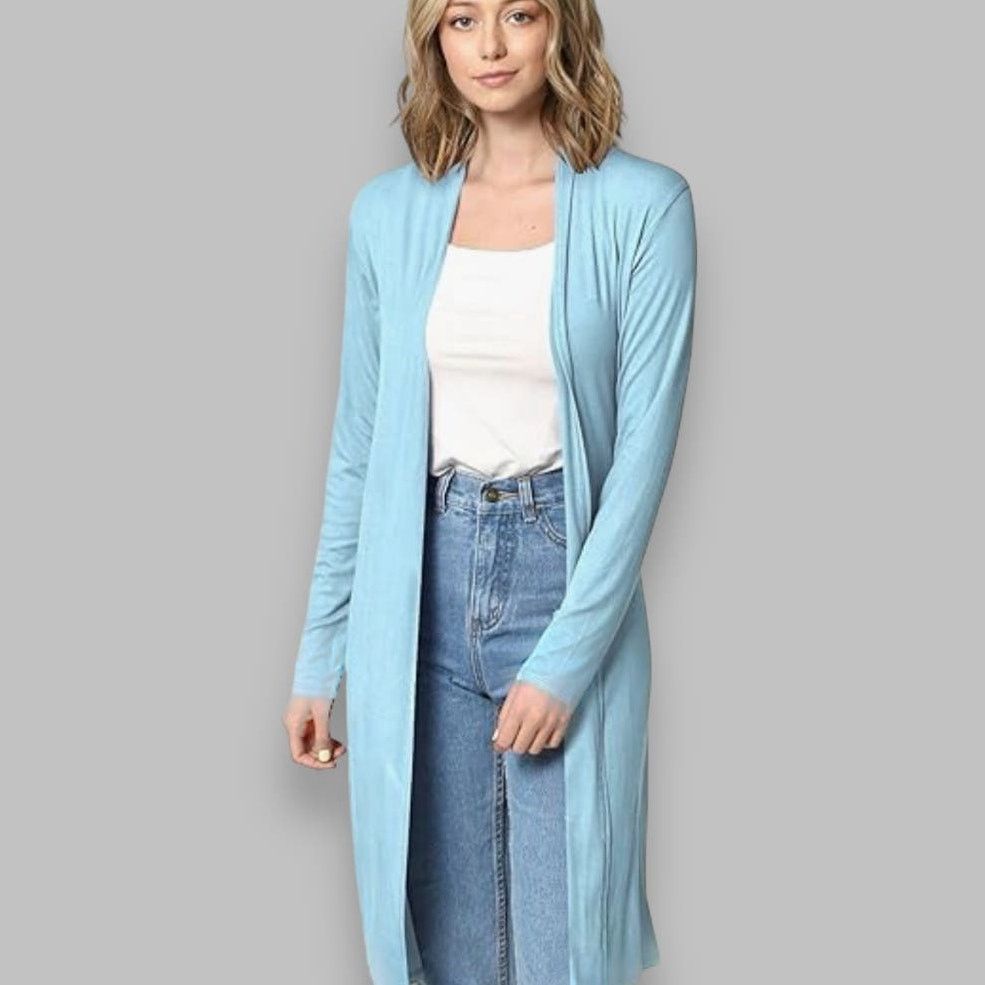 Neiman Marcus Neiman Marcus Sky Blue Cotton Cardigan | Size L Size L / US 10 / IT 46 - 3 Thumbnail