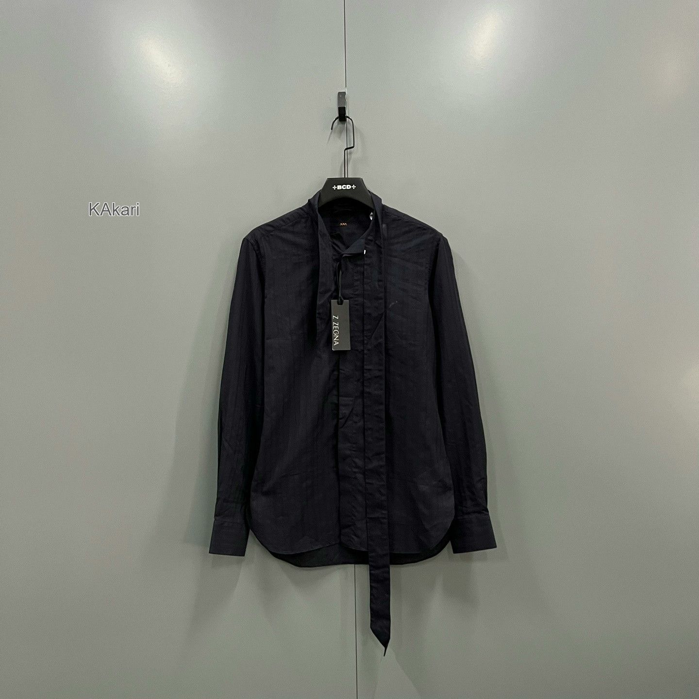 Ermenegildo Zegna Zegna Dark Blue Sash Shirt Size US M / EU 48-50 / 2 - 1 Thumbnail