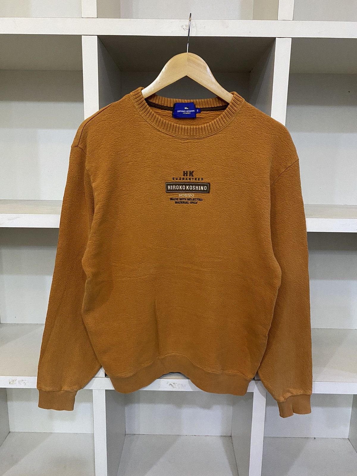 image of Hiroko Koshino Homme x Vintage Hiroko Koshino Sweatshirt in Mustard, Men's (Size Small)